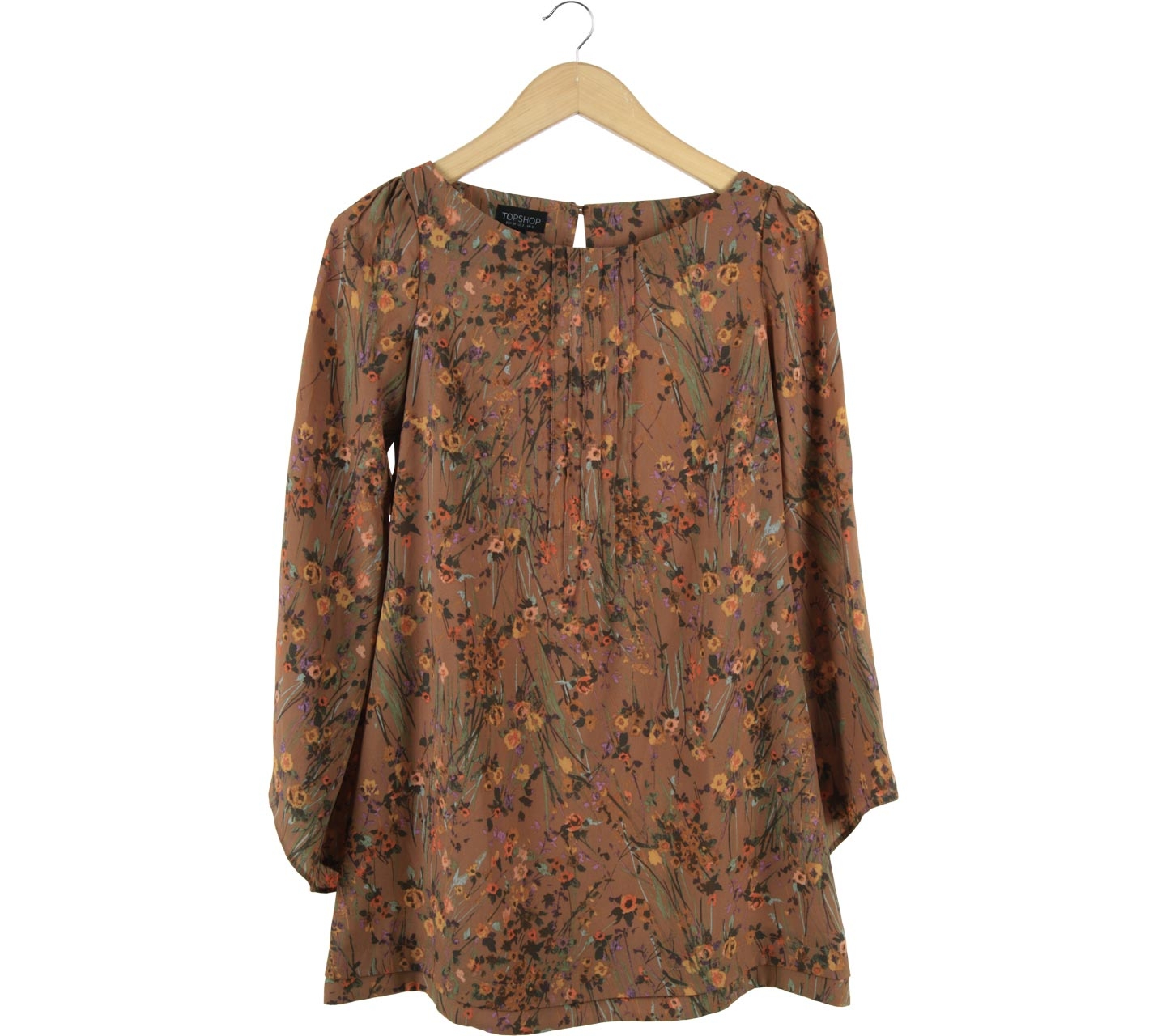 Topshop Brown Floral Mini Dress