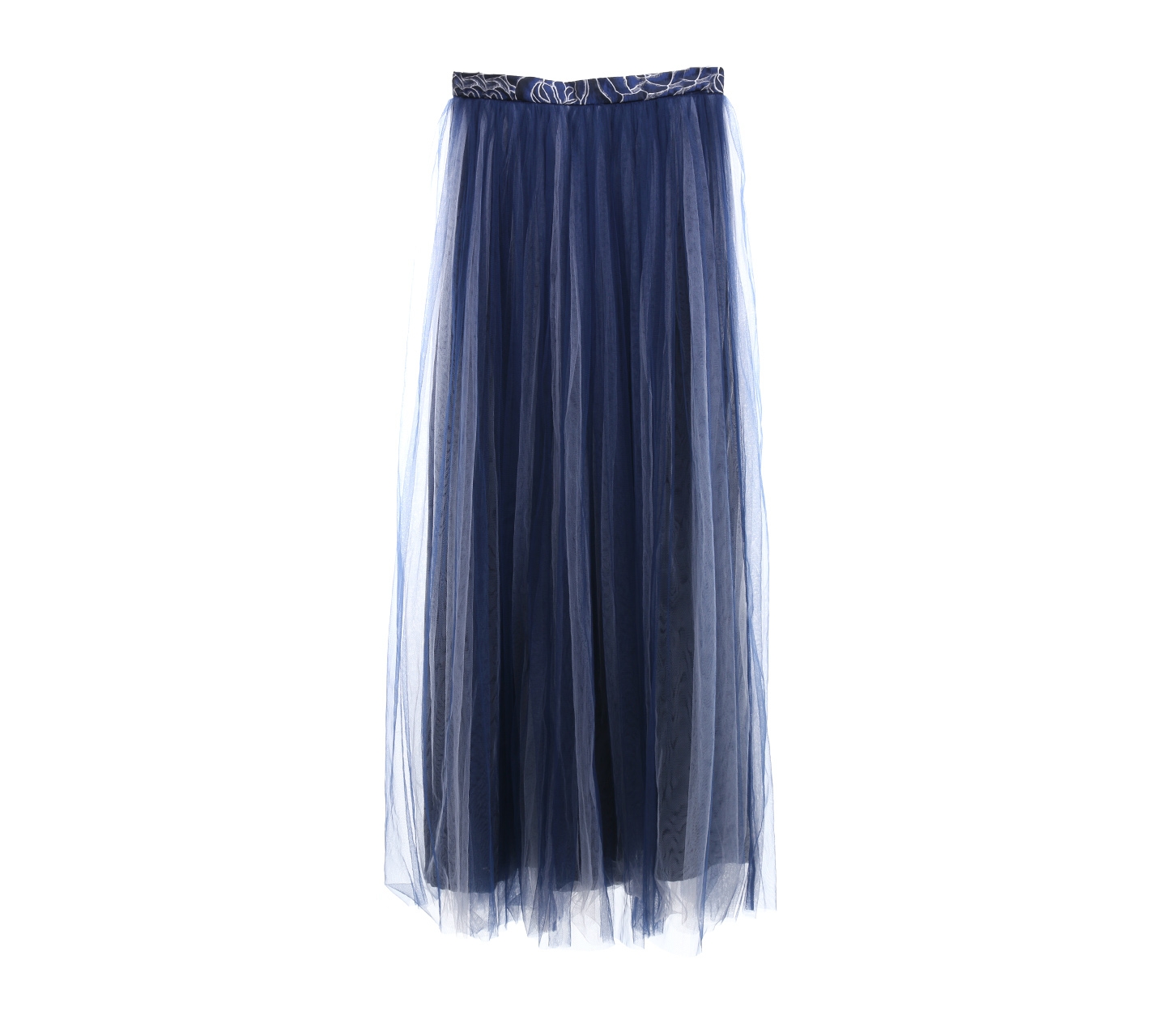 Sho Navy Tulle Maxi Skirt