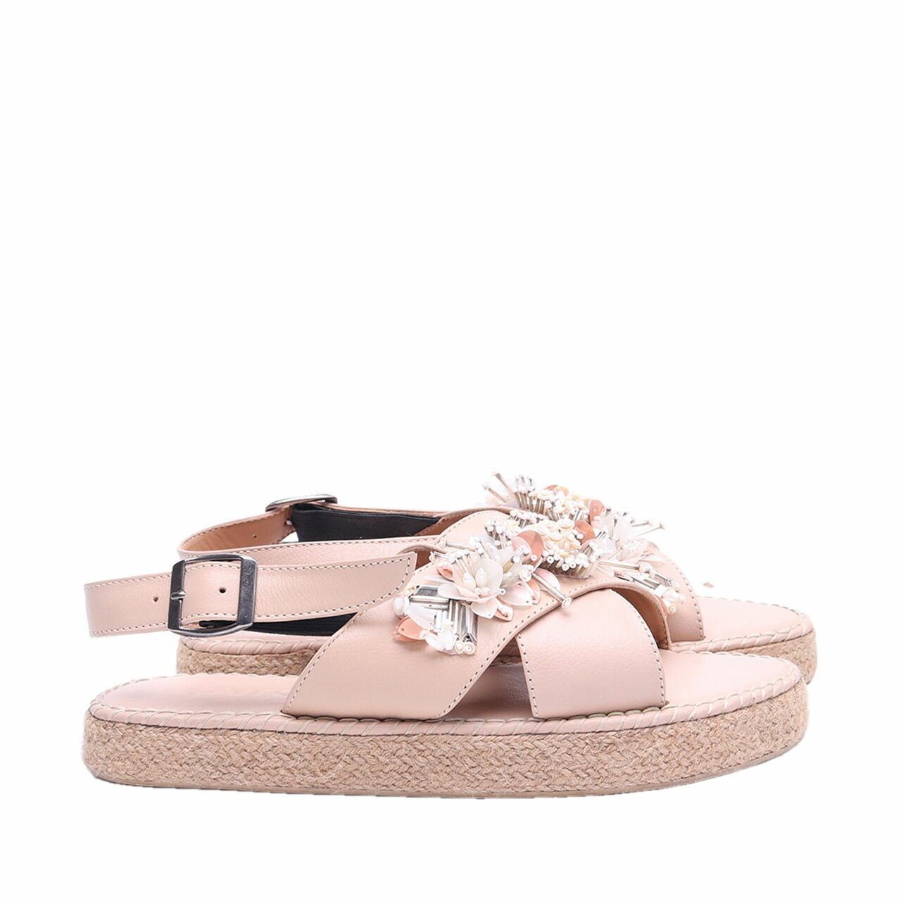 Pvra Nude Sequins Sandals