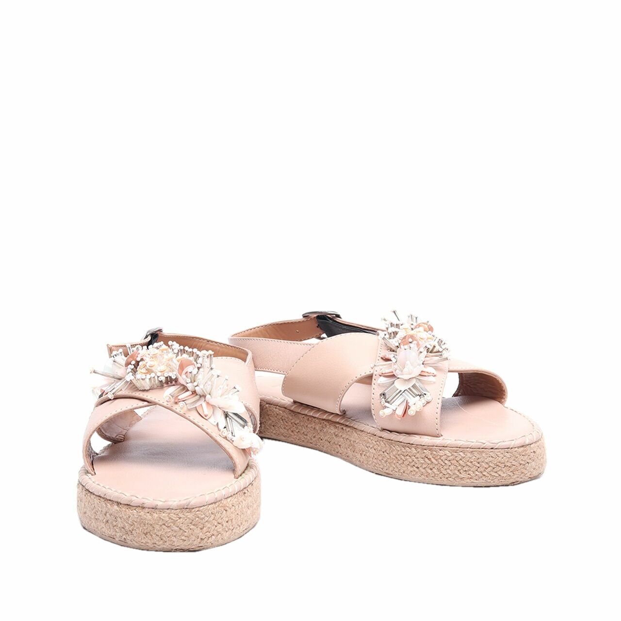 Pvra Nude Sequins Sandals