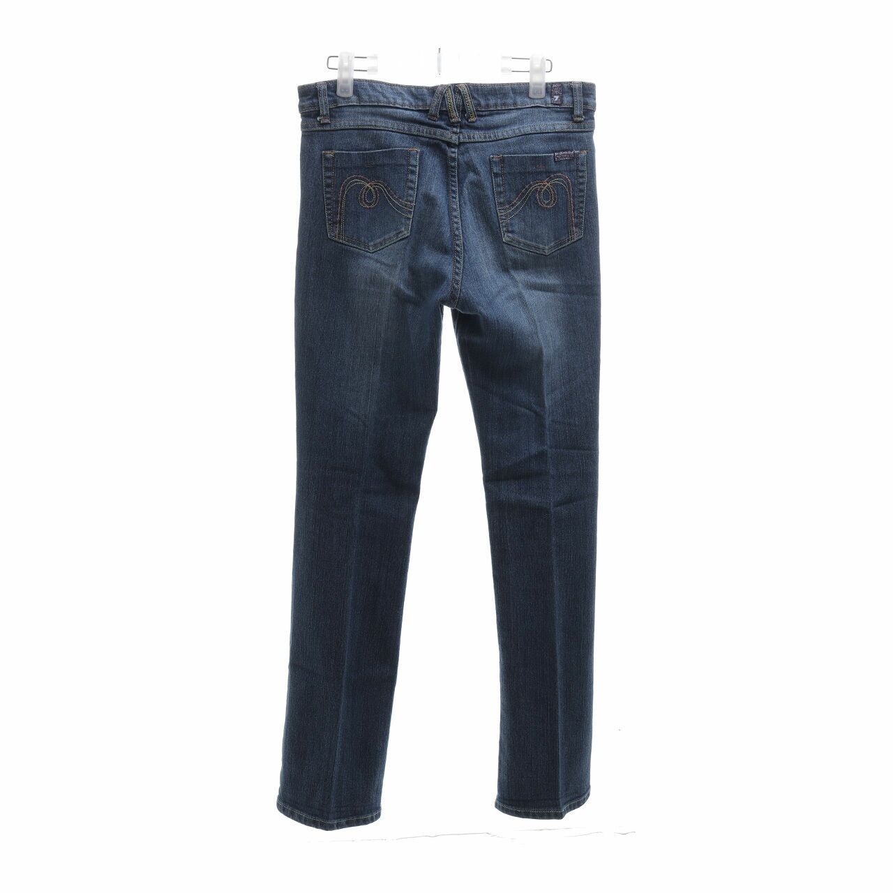 7 For All Mankind Dark Blue Washed Long Pants