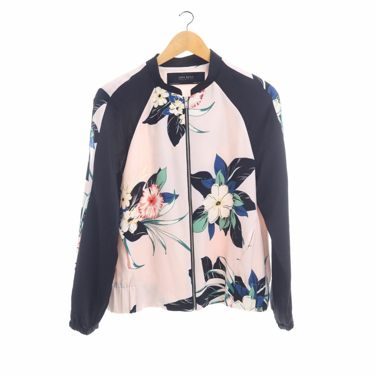 Zara Peach & Black Floral Jacket