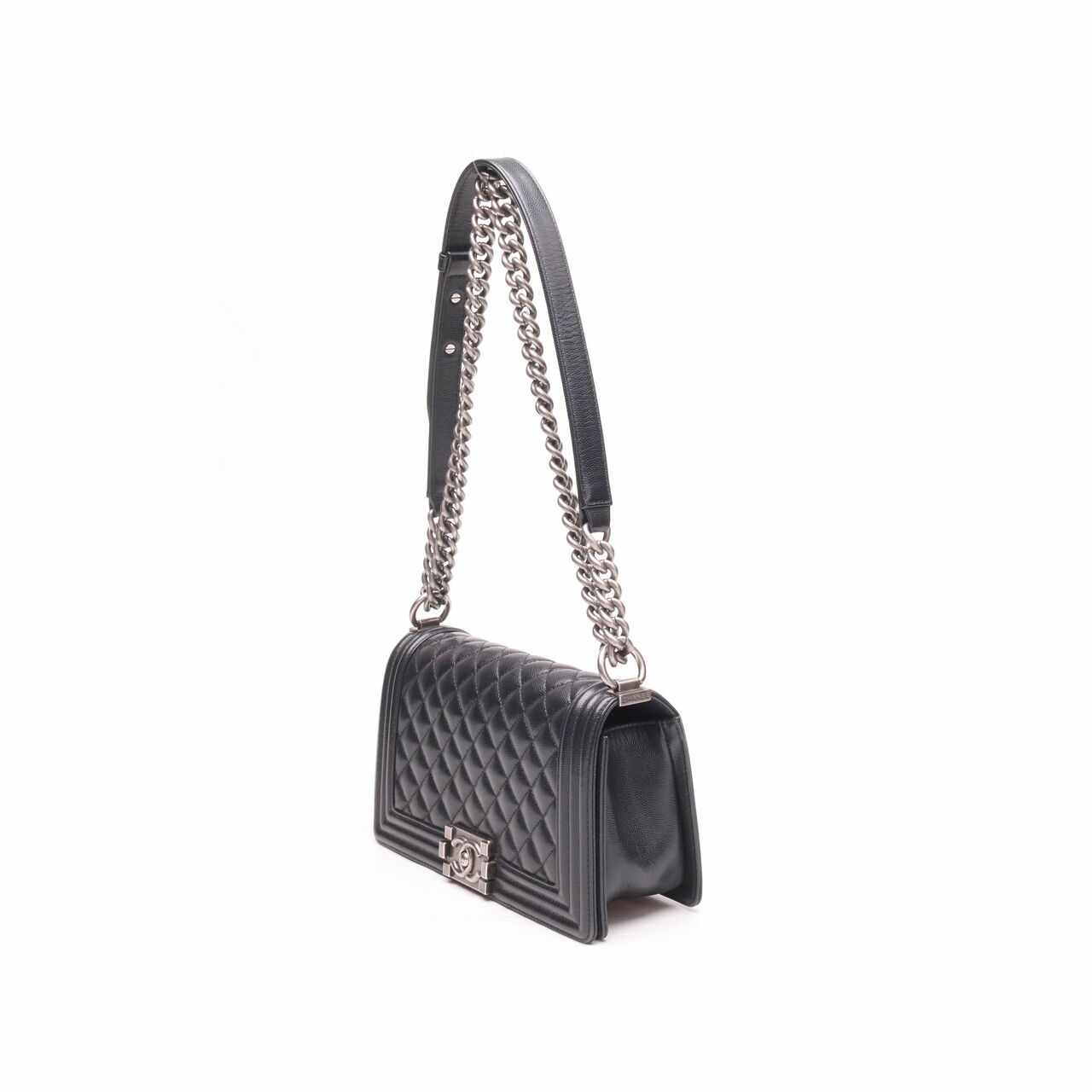 Chanel Boy Black Caviar Medium Shoulder Bag