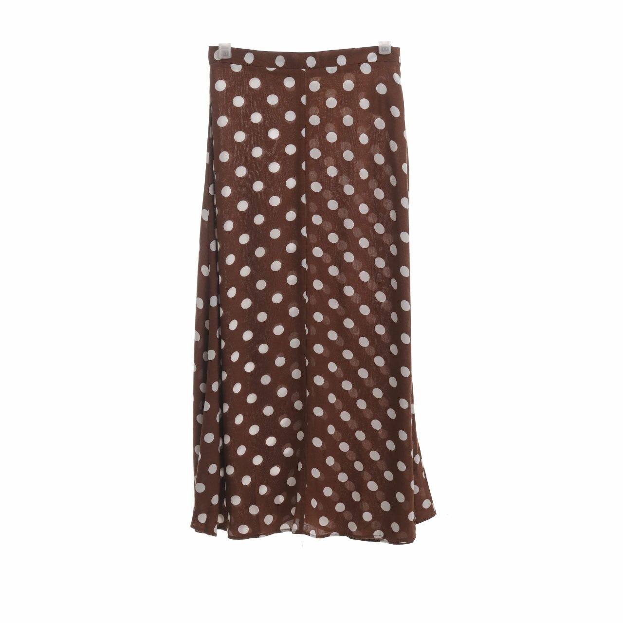 Mango Brown Polkadots Midi Skirt