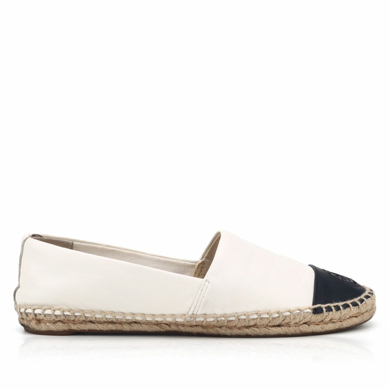 Tory Burch Color Bloack Flat Espadrille Ivory Black 