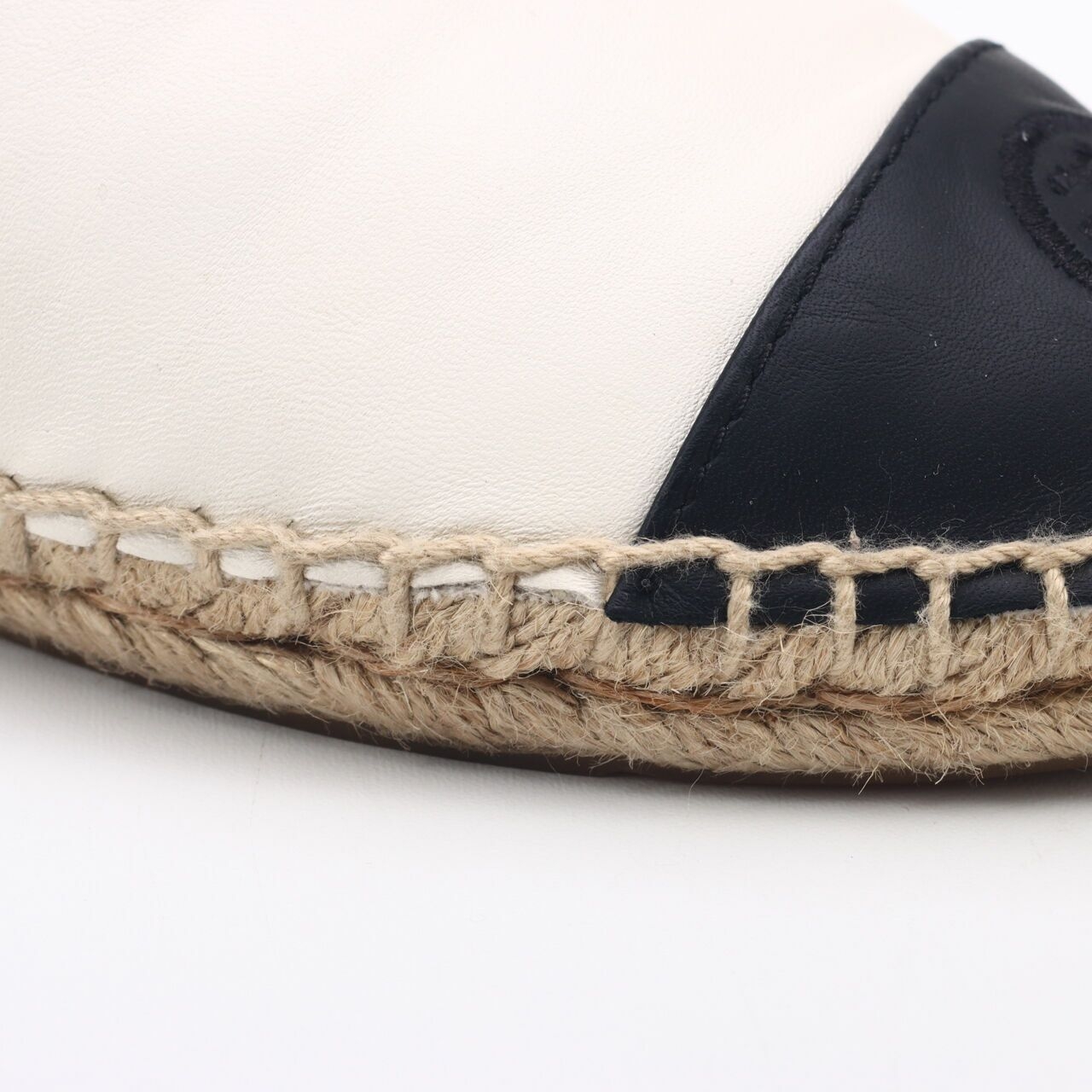 Tory Burch Color Bloack Flat Espadrille Ivory Black 