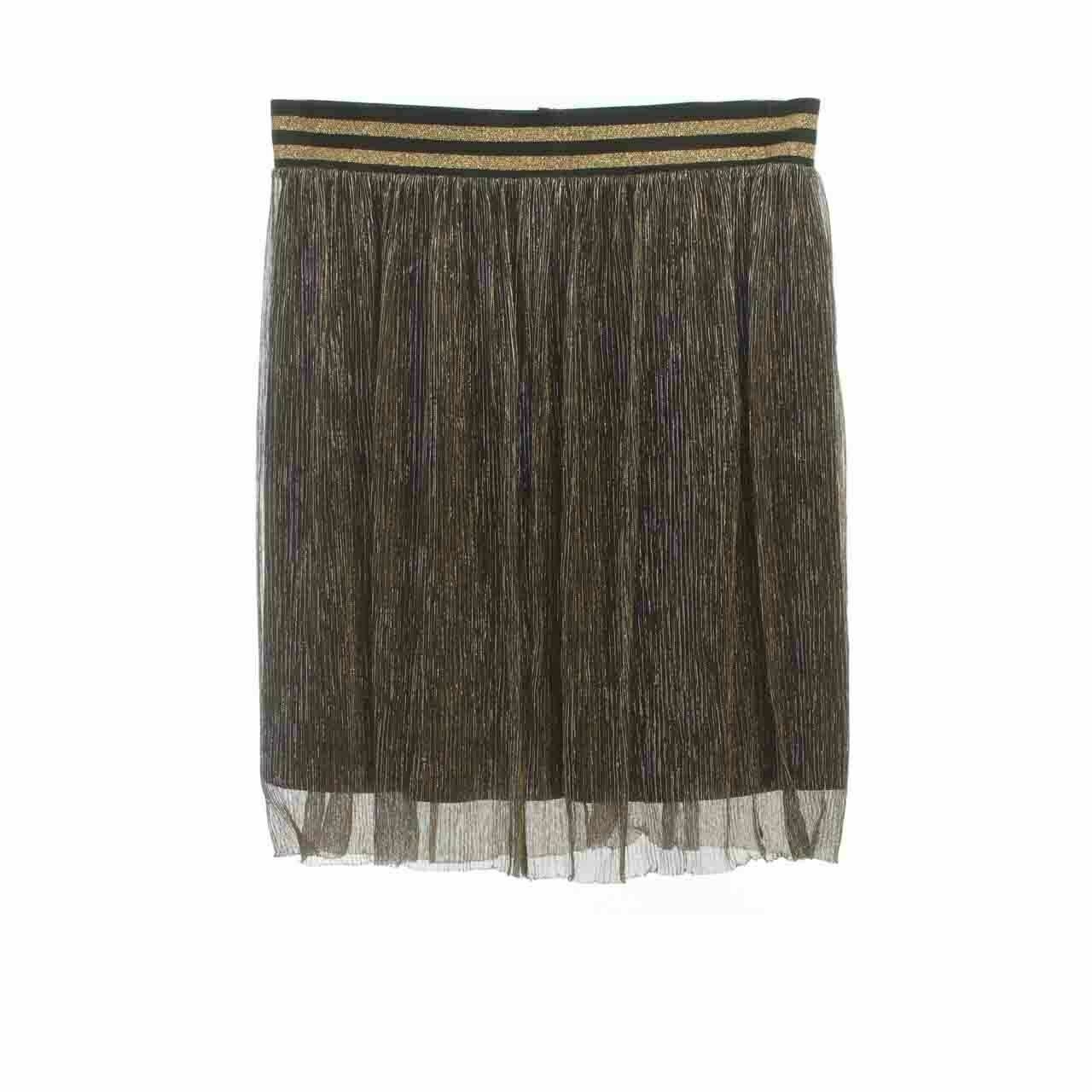 H&M Gold & Black Mini Skirt