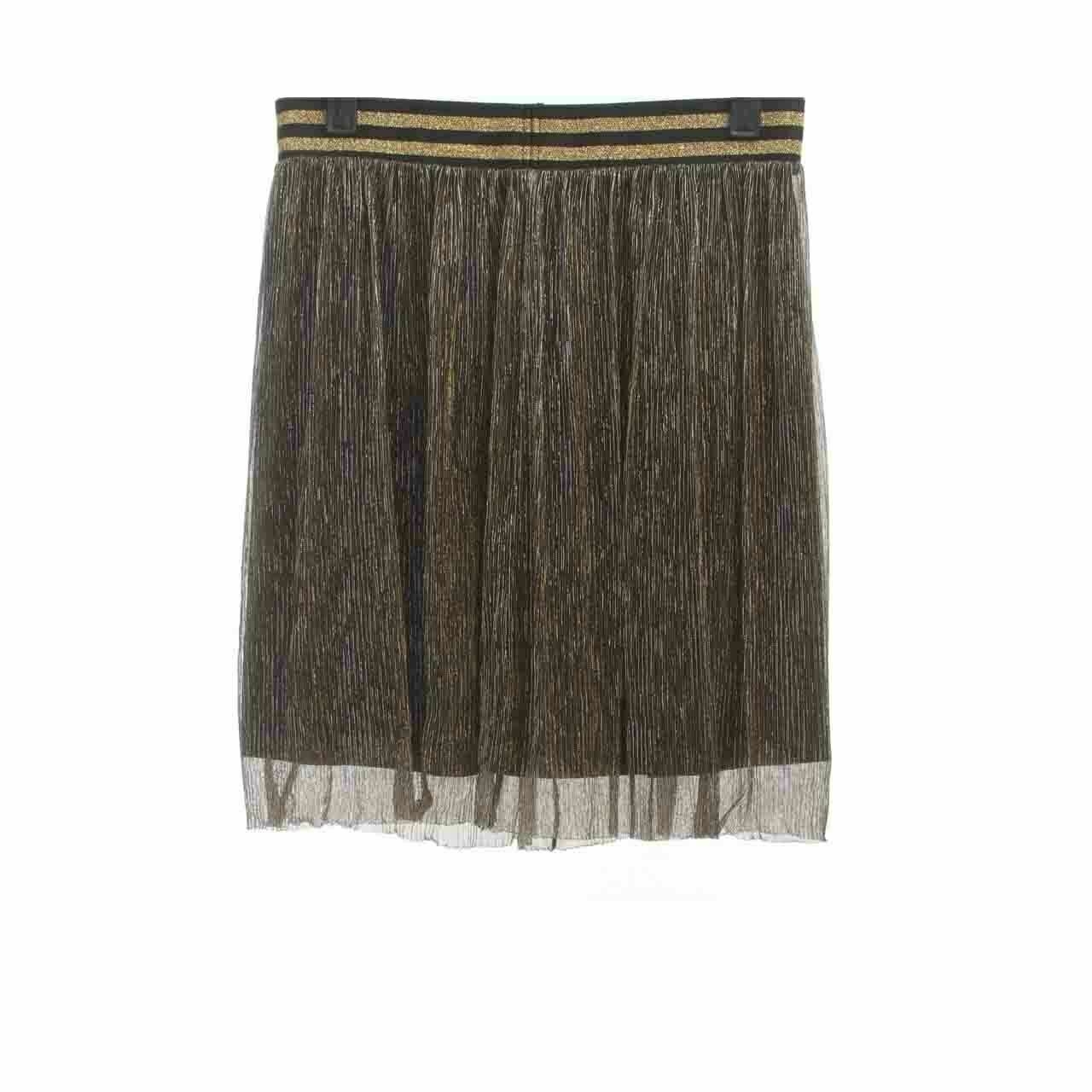 H&M Gold & Black Mini Skirt