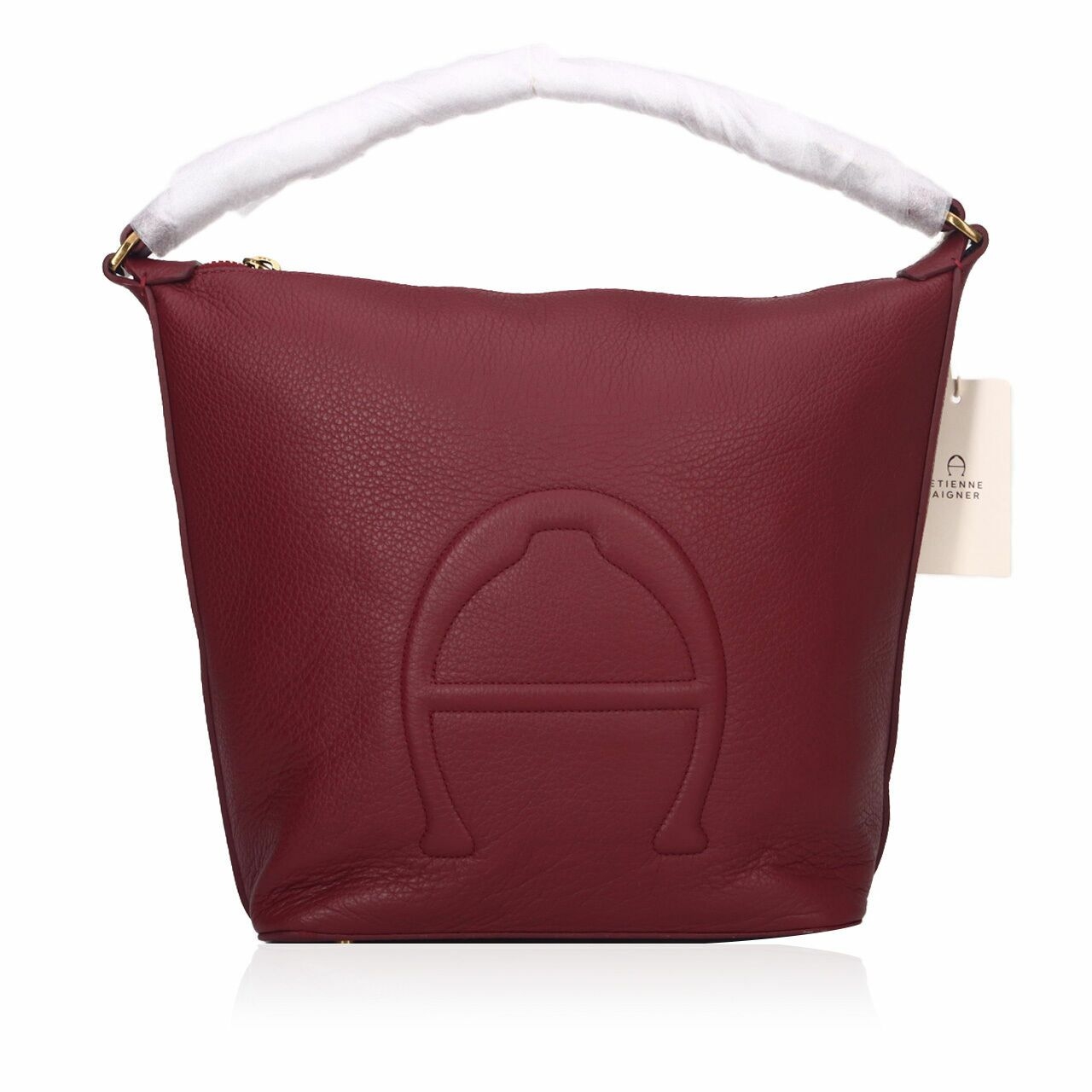 Aigner Adeline Bucket Antic Cordovan Maroon Shoulder Bag