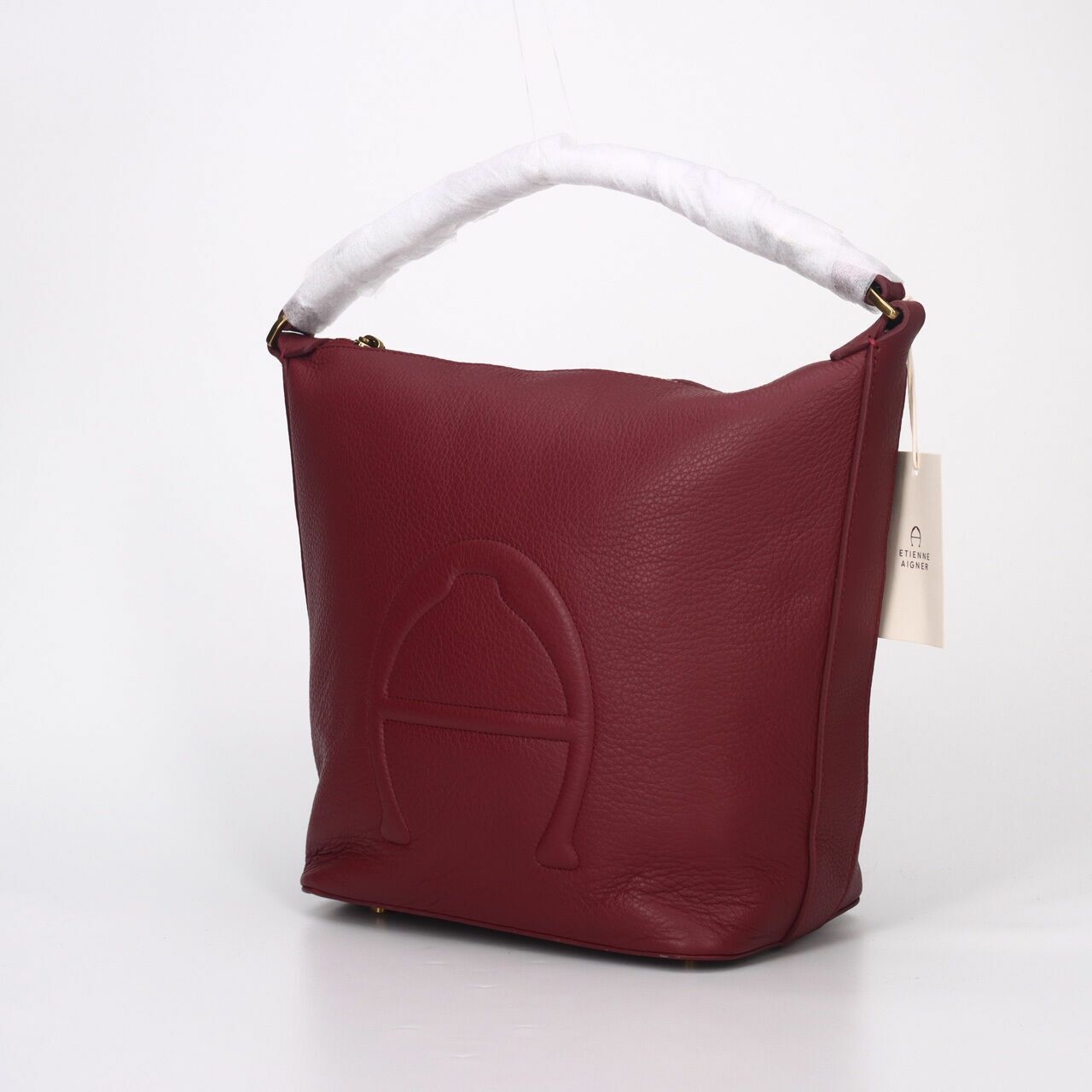 Aigner Adeline Bucket Antic Cordovan Maroon Shoulder Bag