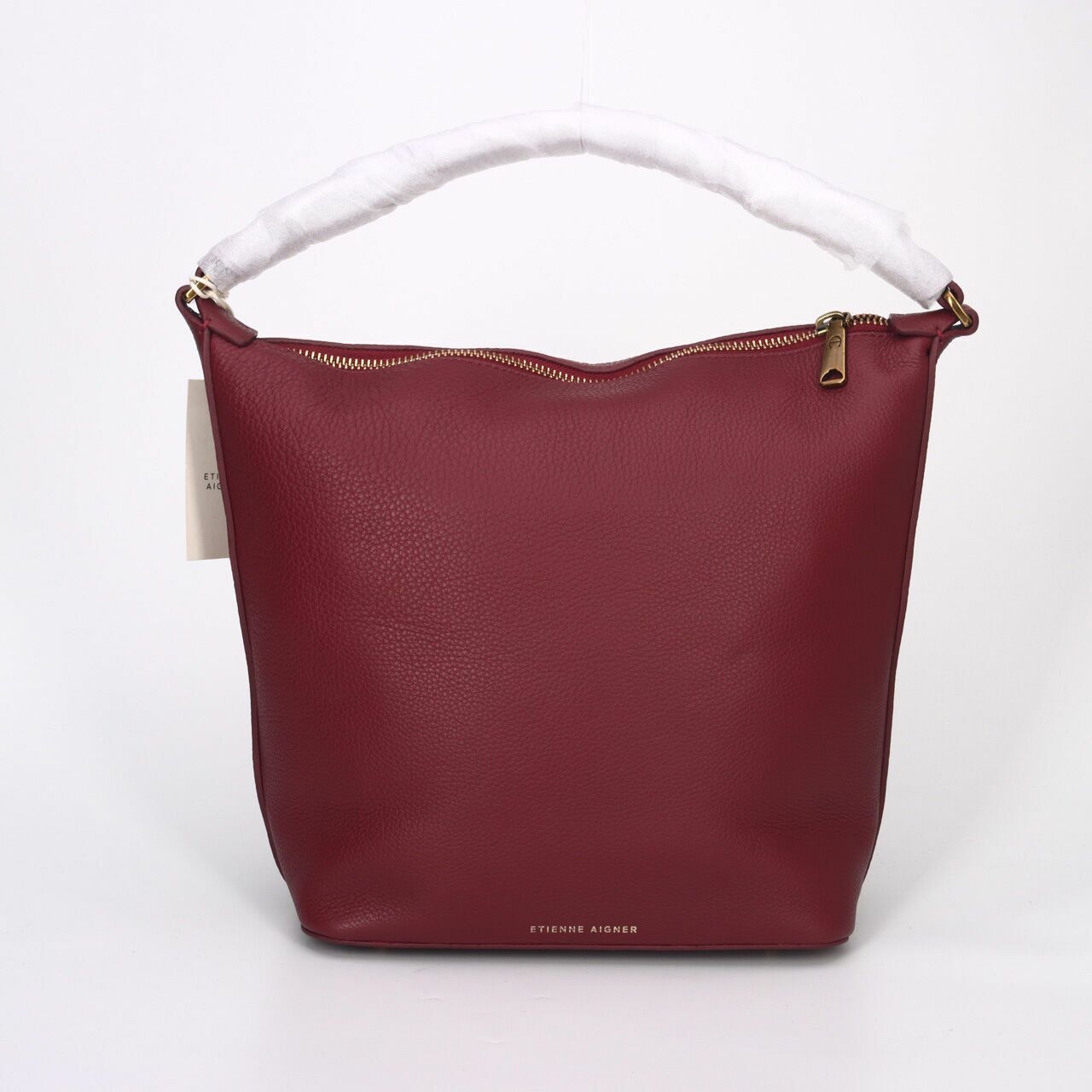 Aigner Adeline Bucket Antic Cordovan Maroon Shoulder Bag