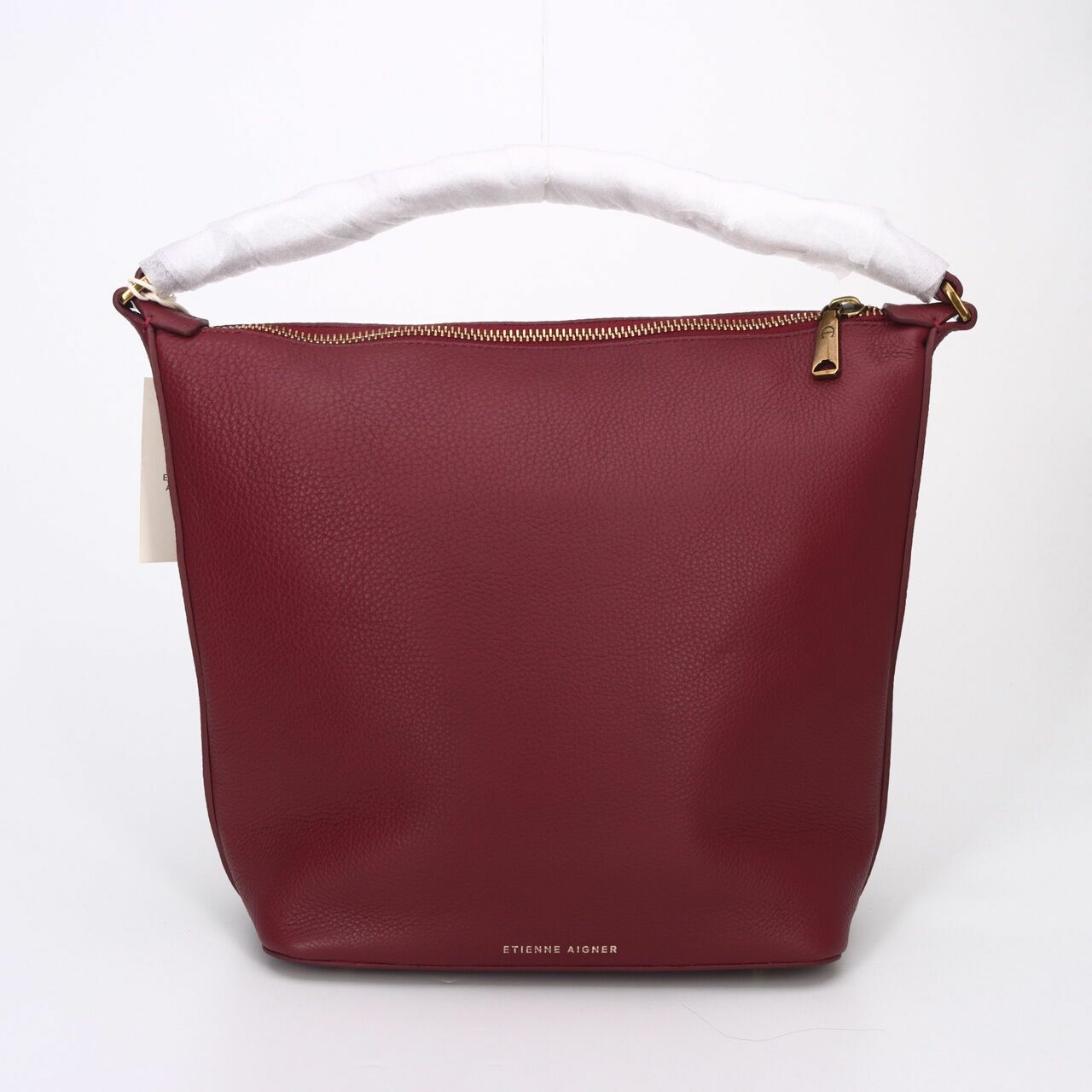 Aigner Adeline Bucket Antic Cordovan Maroon Shoulder Bag