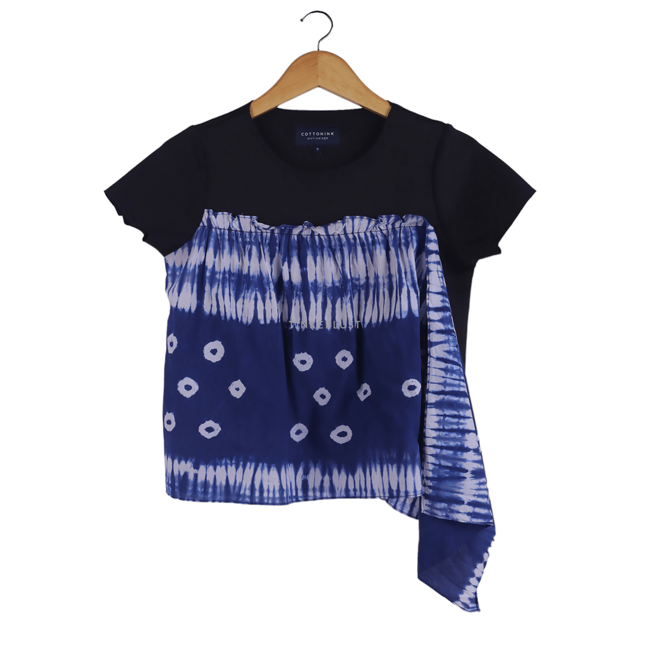 Cotton Ink Blue & Black Blouse