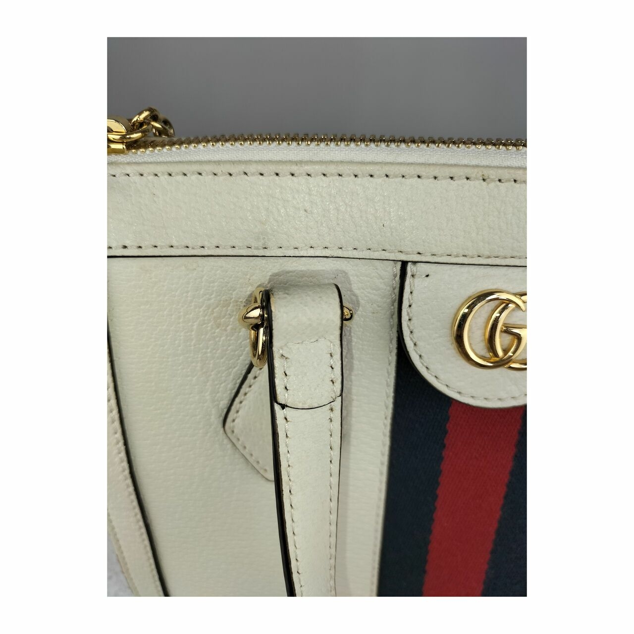 Gucci Small GG Ophidia Tote Bag in White