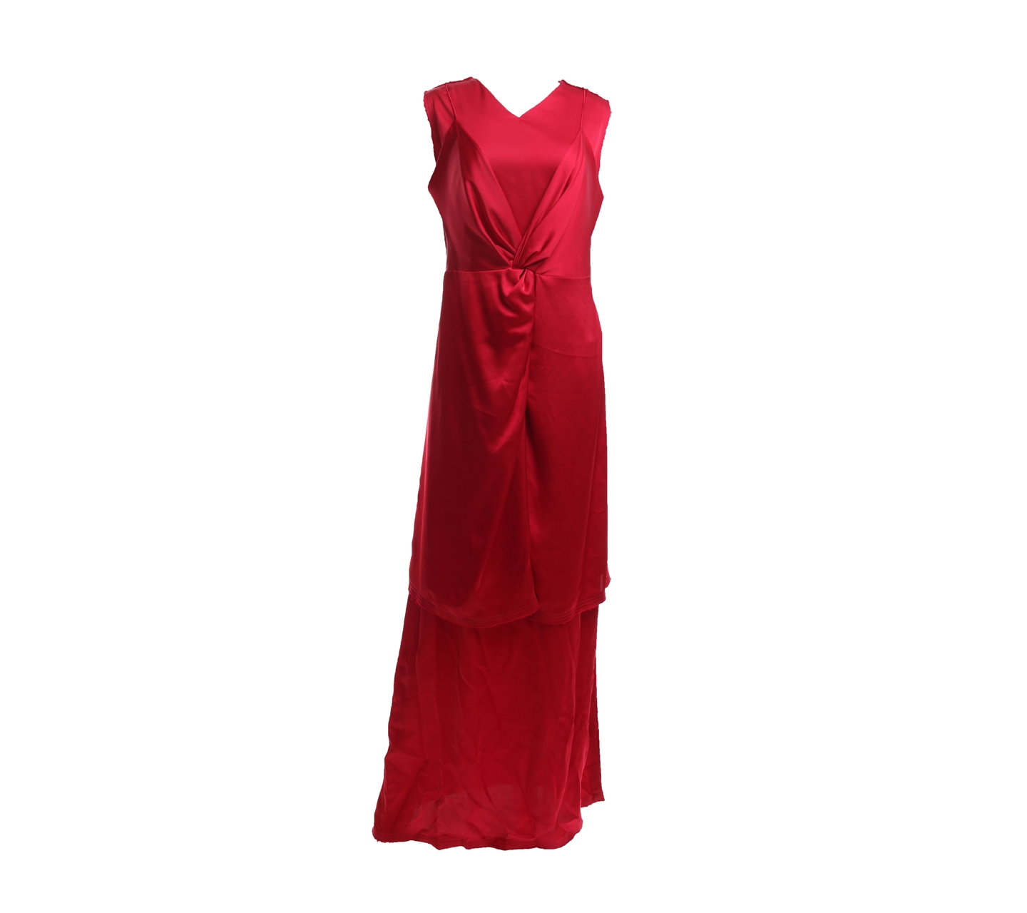 Patrick Owen Red Tunic Dress V Neck Long Dress