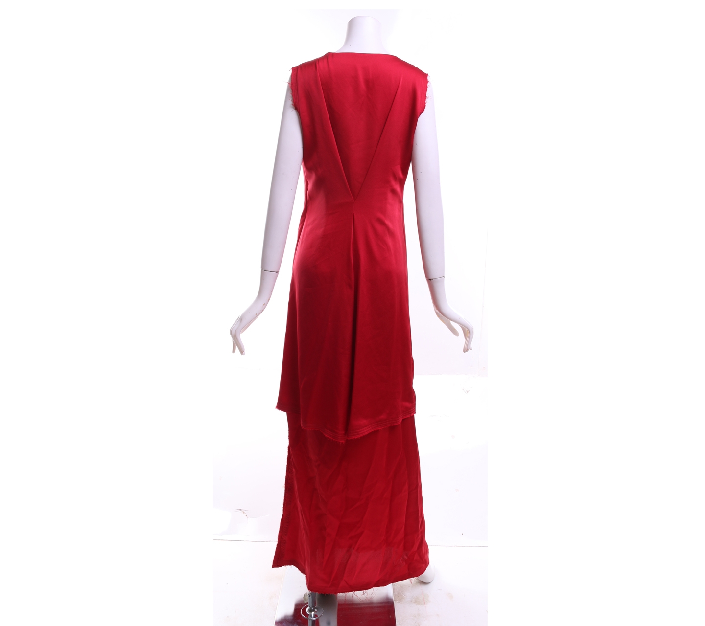 Patrick Owen Red Tunic Dress V Neck Long Dress