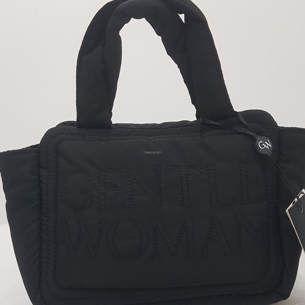 Gentle Women Black Flag Bag Nylon with Longstrap Satchel