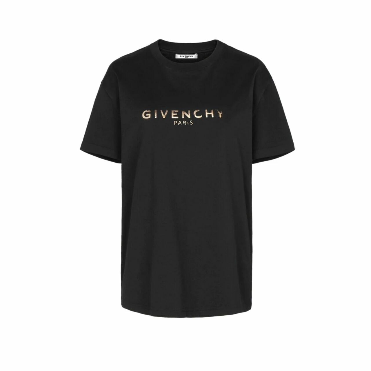 Givenchy Black Damaged Logo Cotton T-Shirt