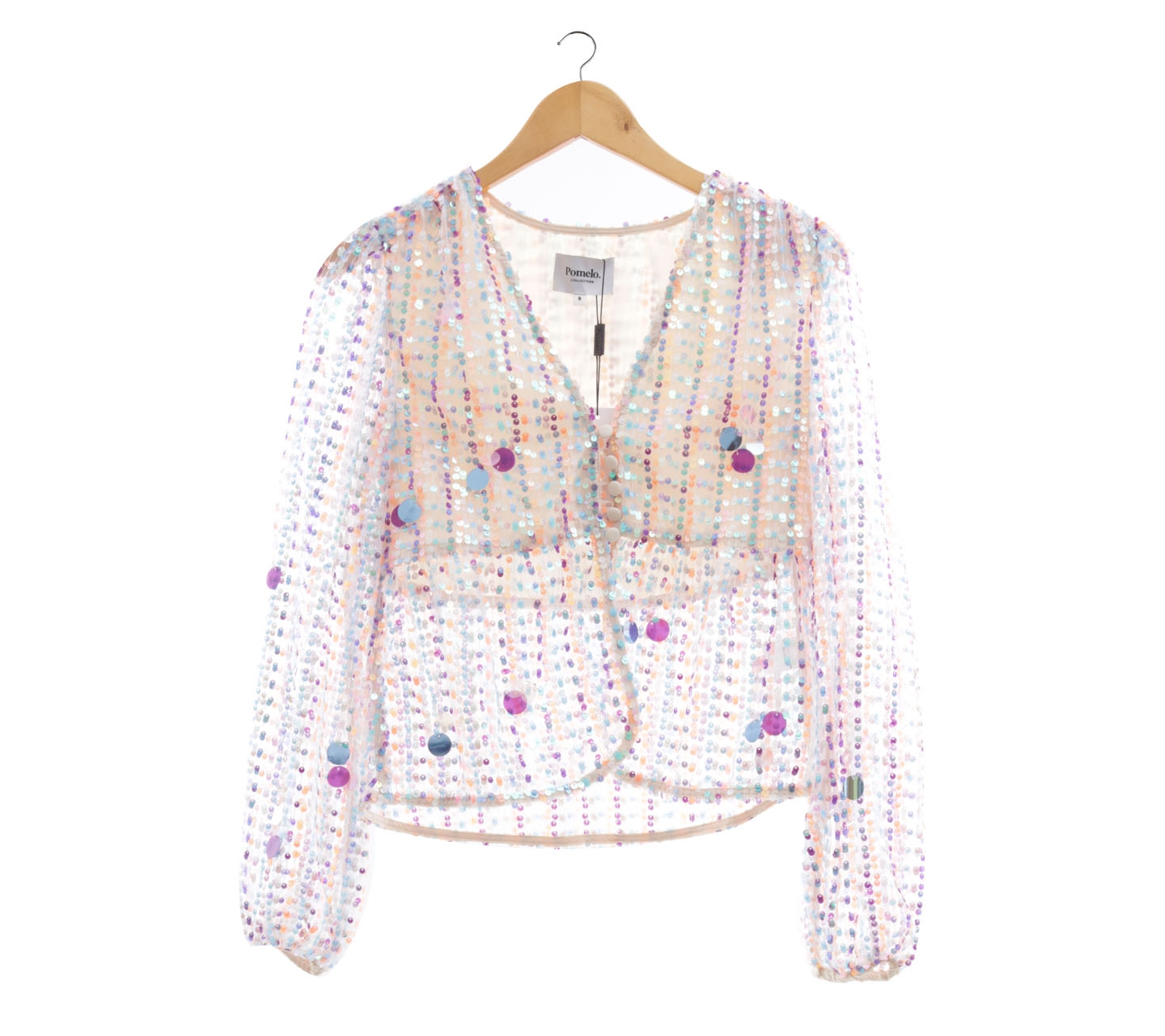 Pomelo. Cream and Multi Colour Sequin Blazer