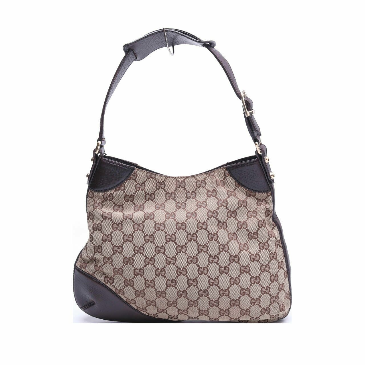 Gucci Horsebit Gg Canvas Shelly Women's Brown Shoulder Bag