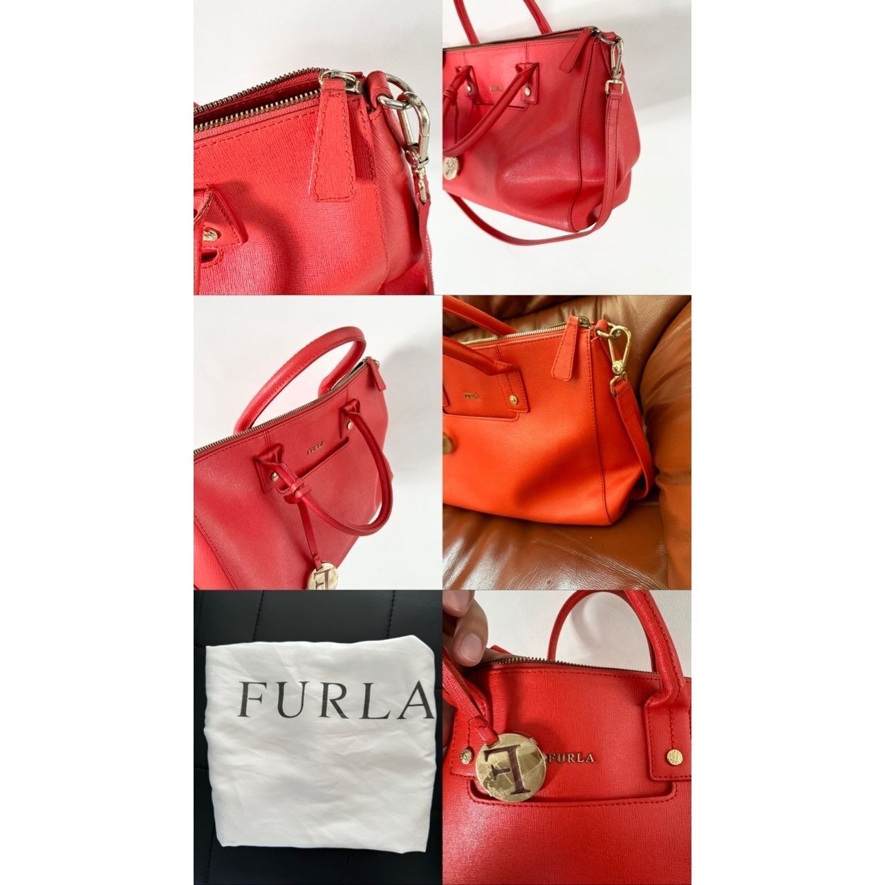 Furla Linda Orange Tote Bag