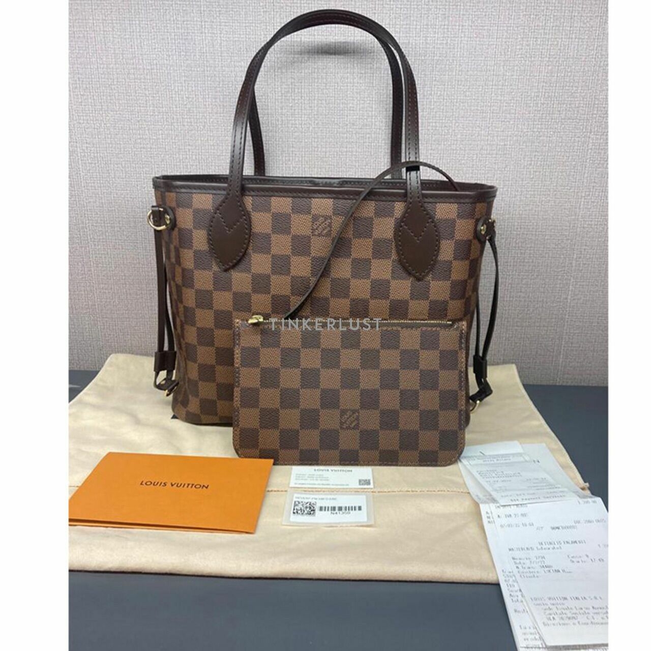 Louis Vuitton Neverfull PM Damier Ebene Canvas Tote Bag