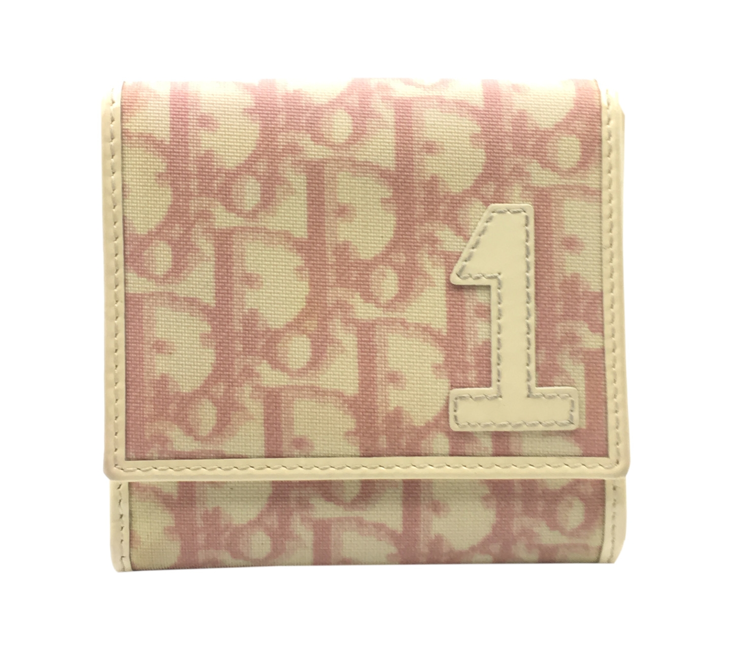 Christian Dior Cream and Pink Monogram No.1 Wallet