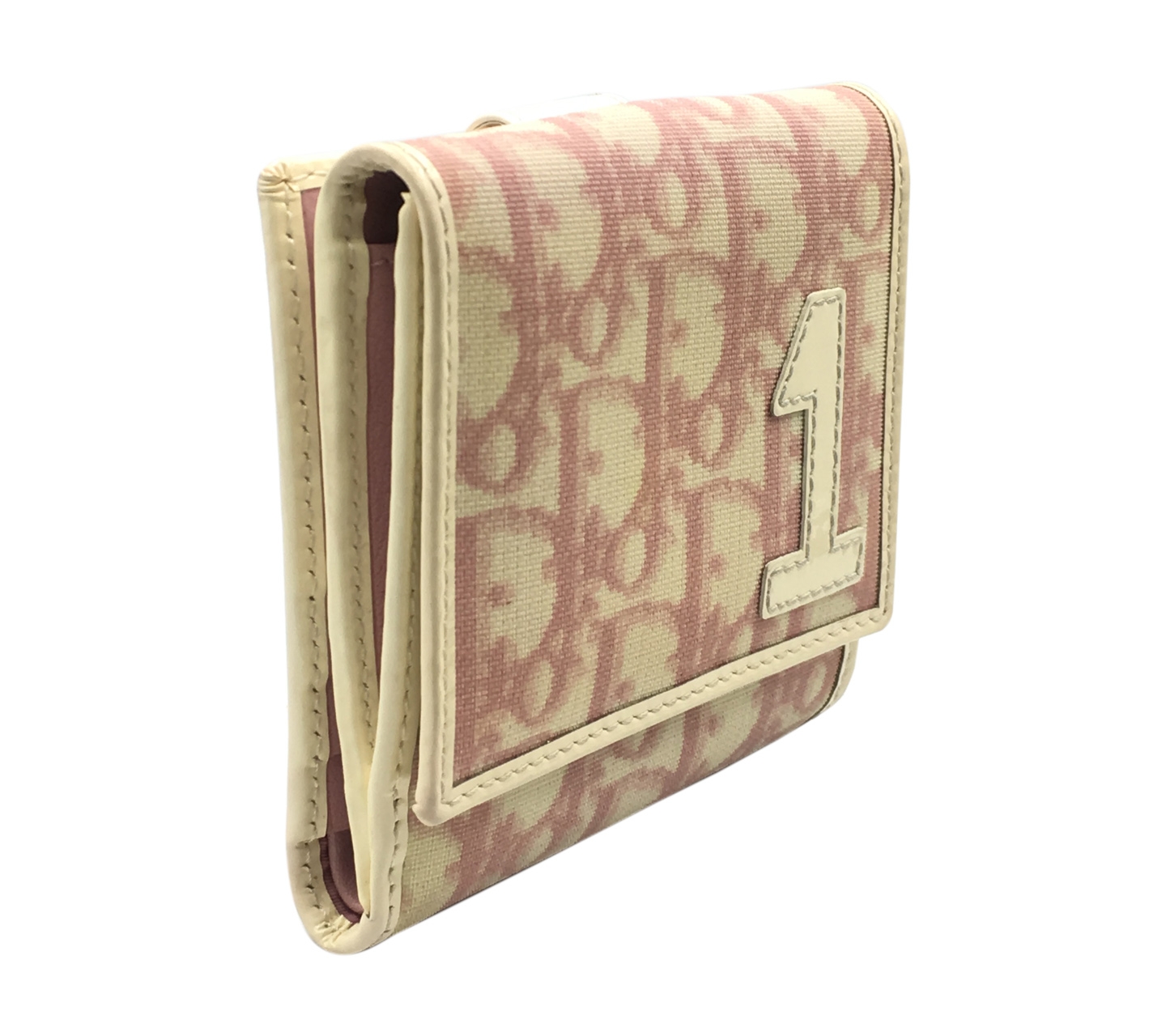 Christian Dior Cream and Pink Monogram No.1 Wallet