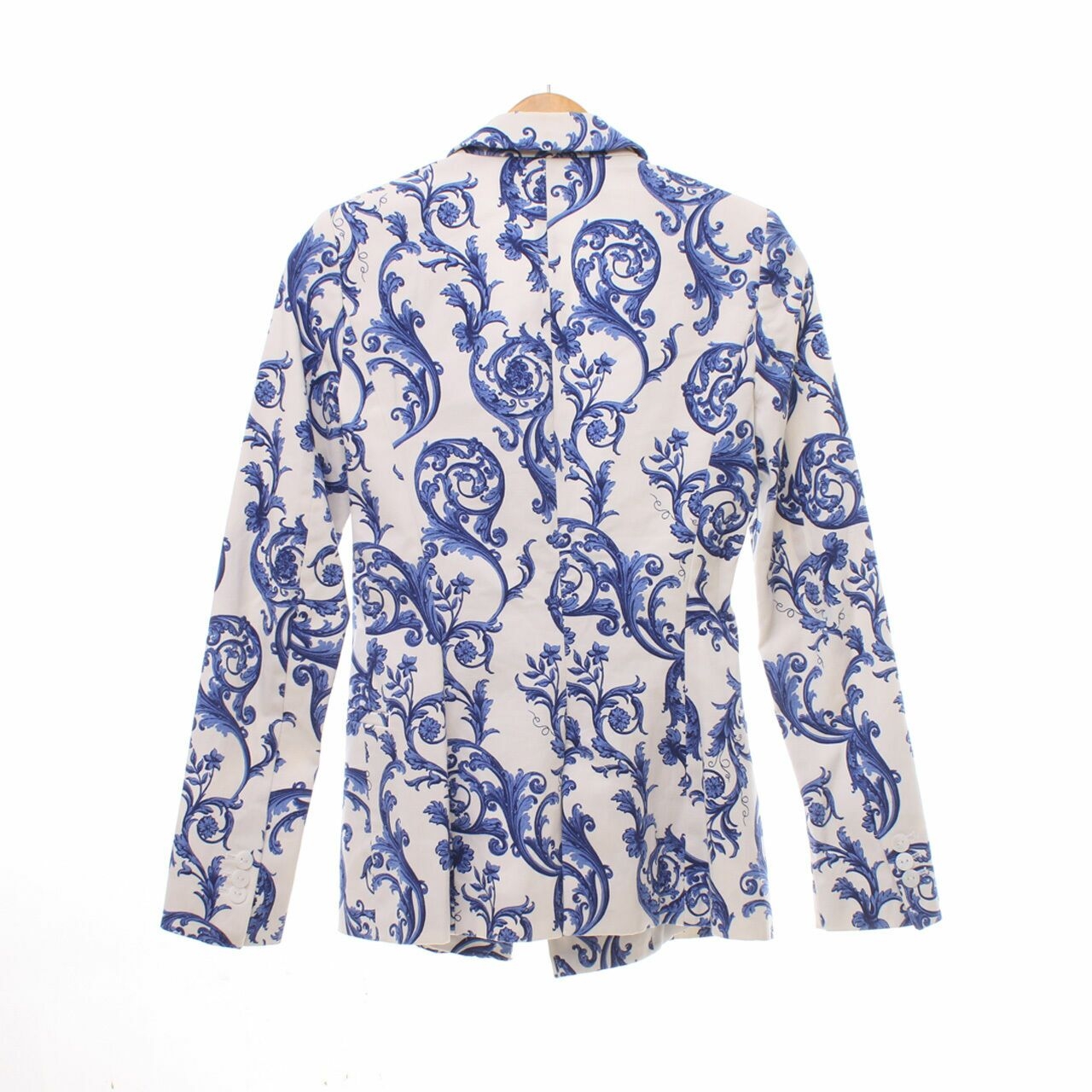 Zara White & Blue Printed Blazer