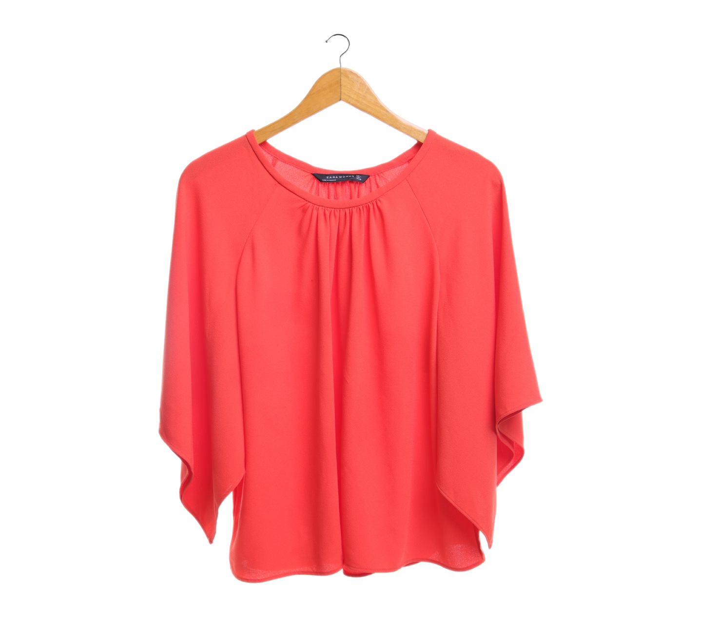 Zara Orange Bell Sleeve Blouse