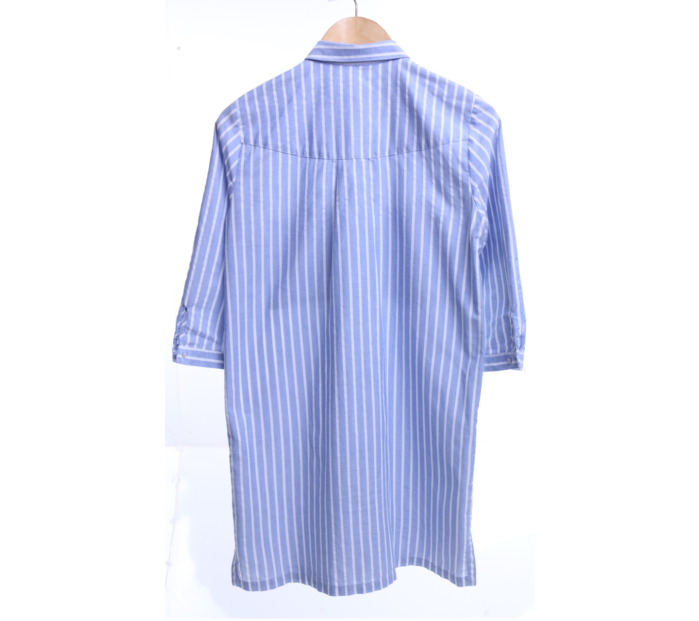 Zara Light Blue And White Striped Shirt