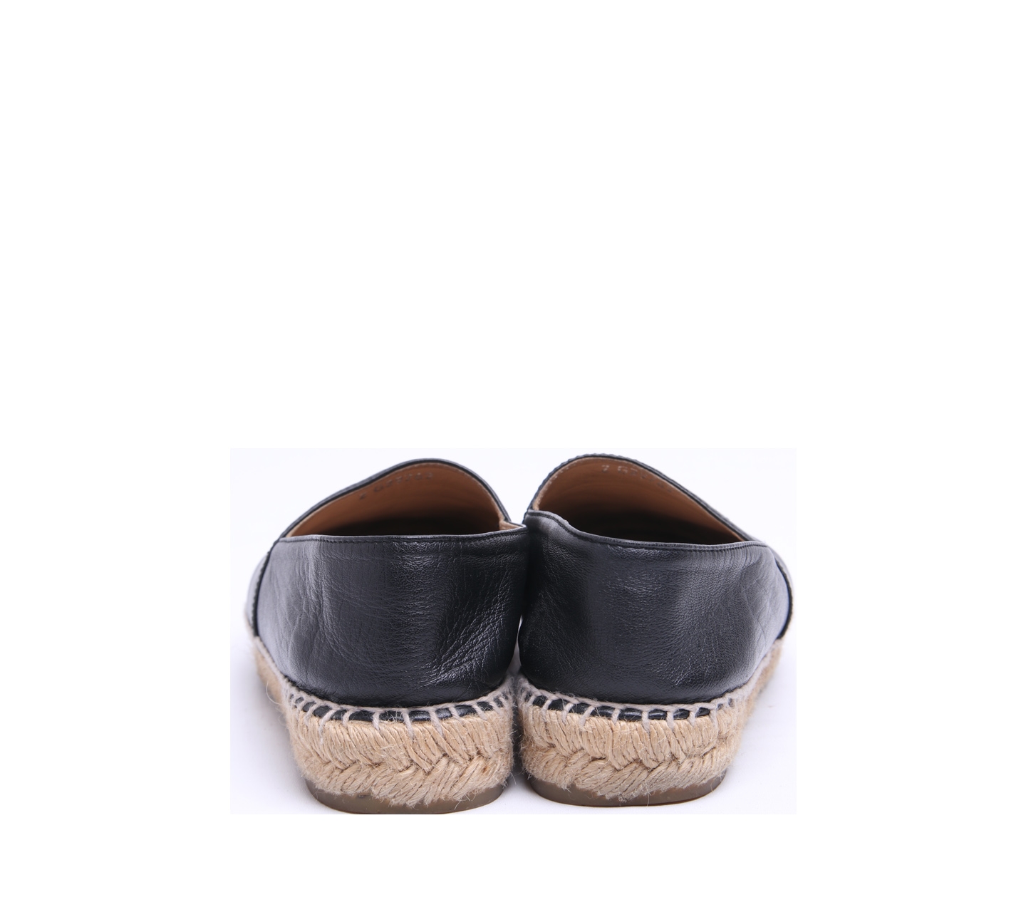 Chanel Black Lambskin Espadrilles Flats