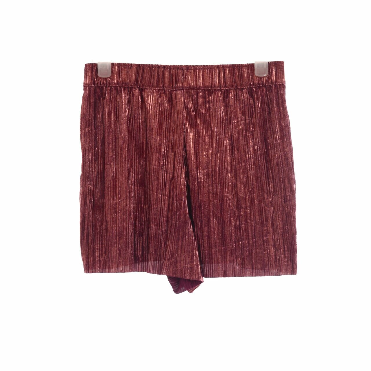 H&M Magenta Metallic Pleats Short Pants