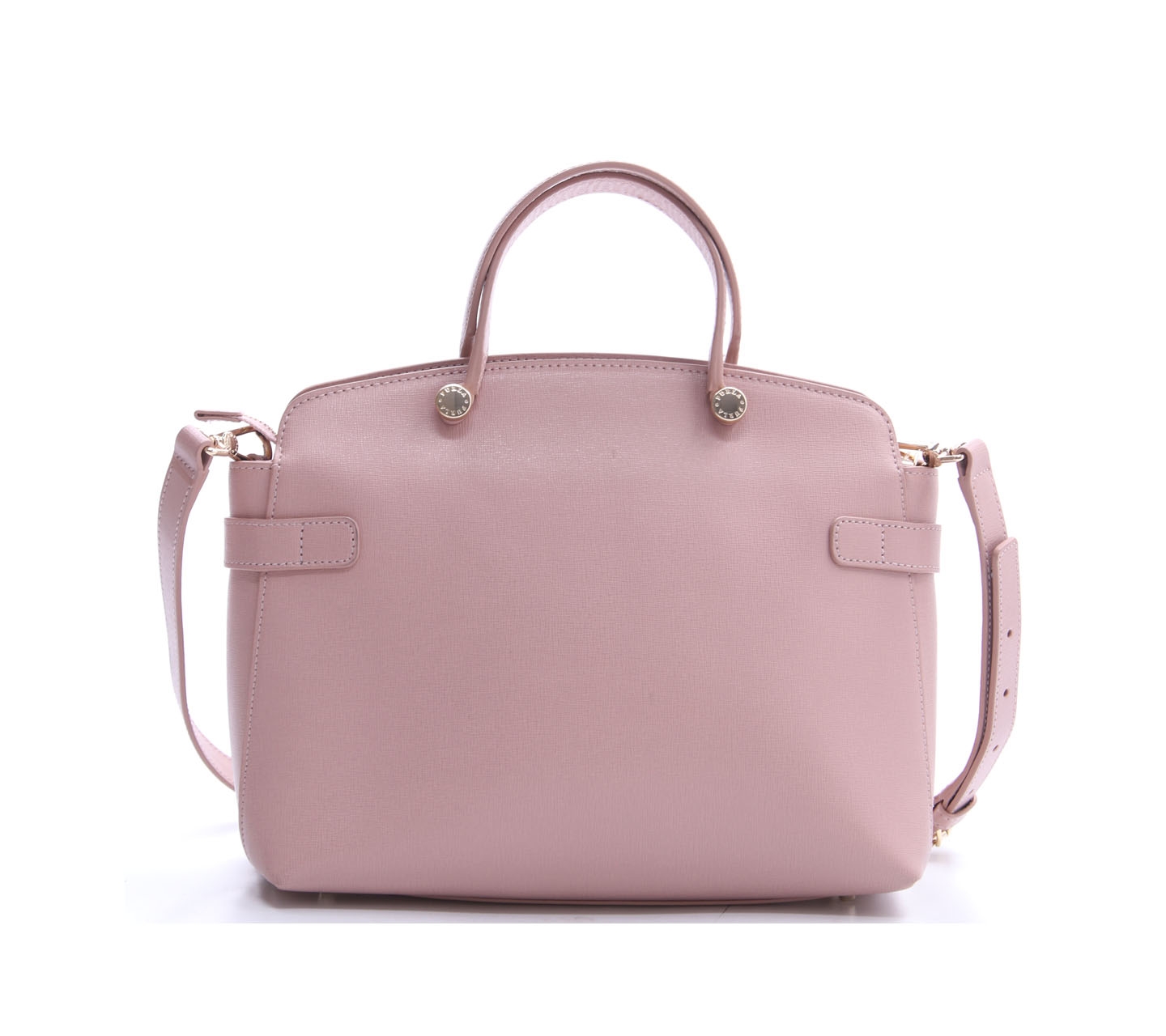 Furla Pink Coral Agata Medium Moonstone Satchel