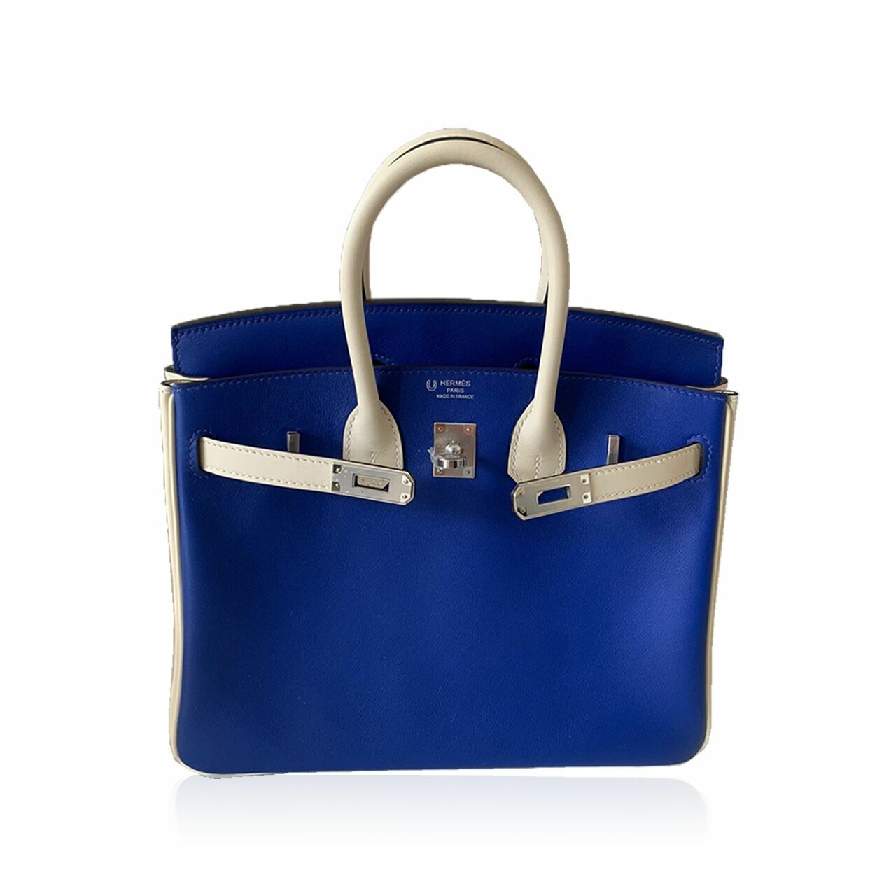 Hermes Birkin 25 HSS Royal Blue Craie PHW #U Handbag