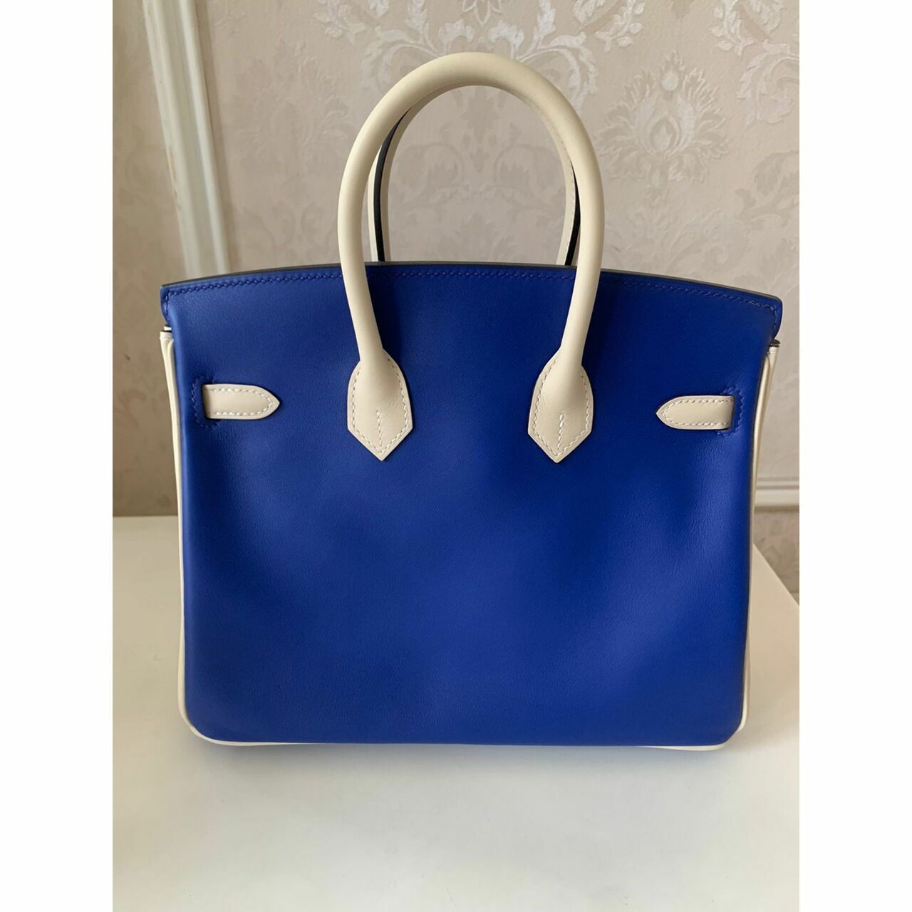 Hermes Birkin 25 HSS Royal Blue Craie PHW #U Handbag