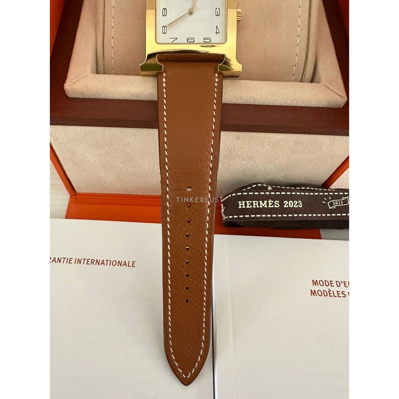 Hermes H Hour TGM Gold Epsom #U 2023 GHW Watch