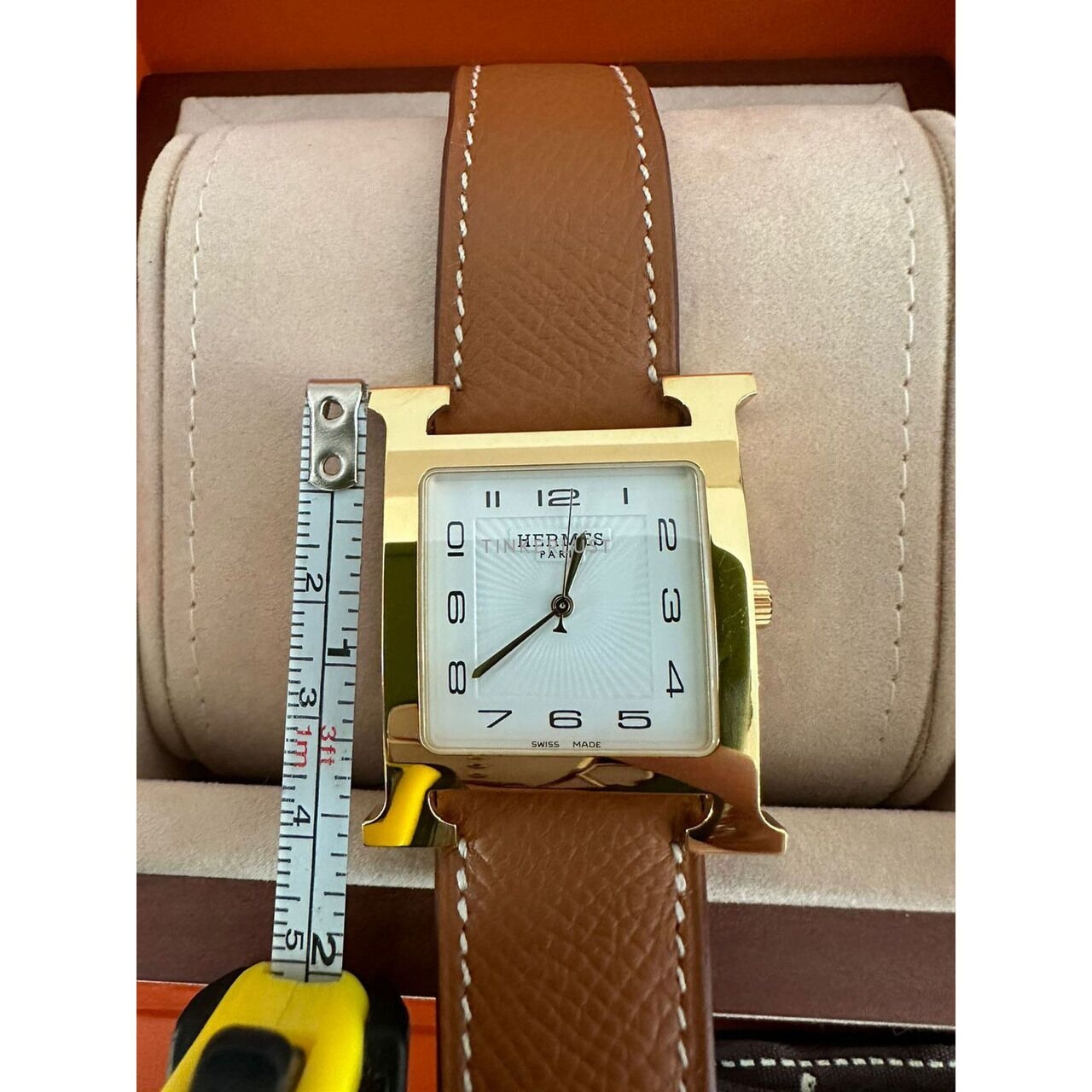 Hermes H Hour TGM Gold Epsom #U 2023 GHW Watch