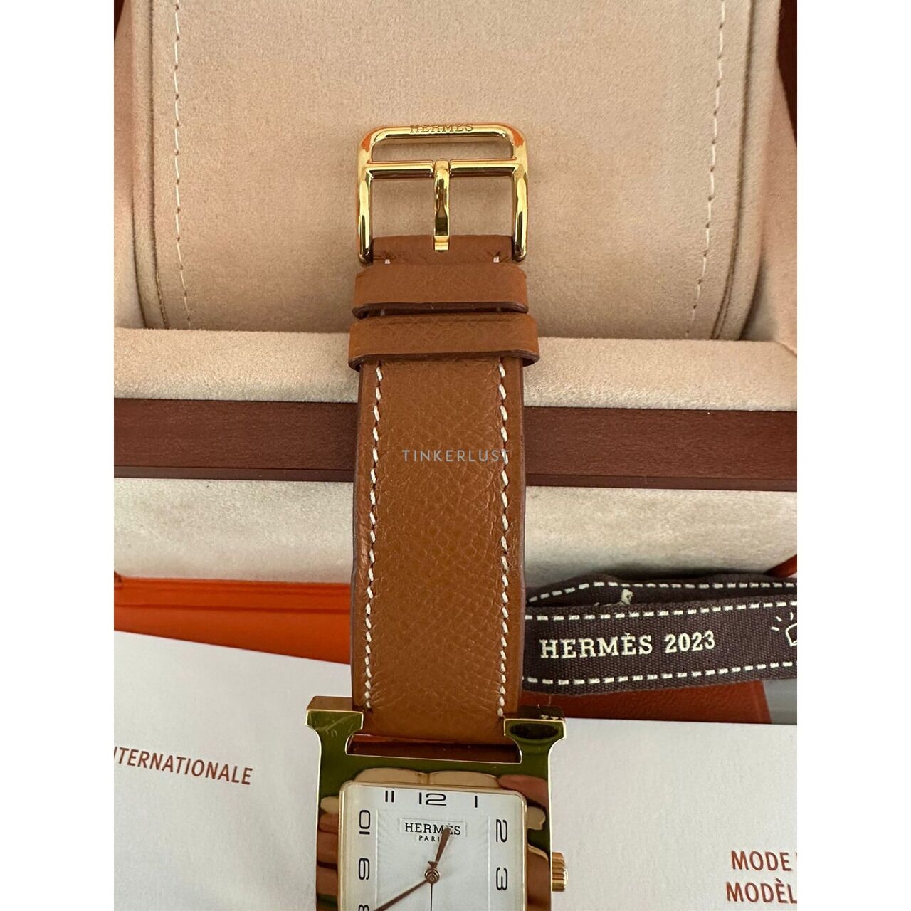 Hermes H Hour TGM Gold Epsom #U 2023 GHW Watch