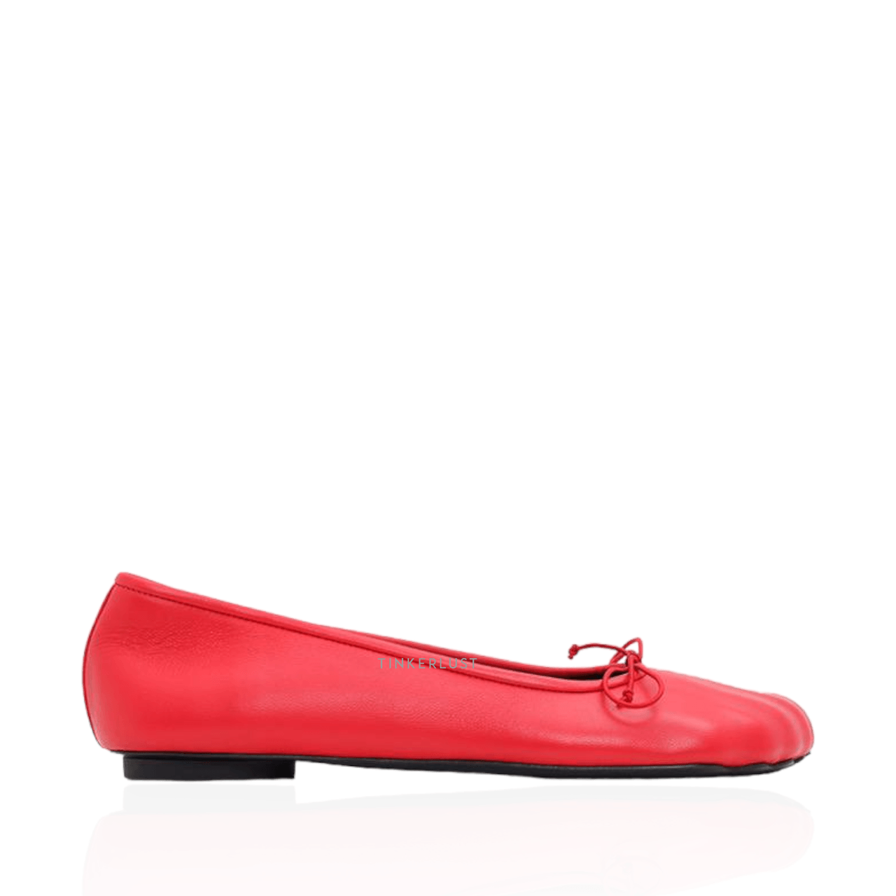 Balenciaga Women Anatomic Flat Ballerina in Tomato Red Shiny Soft Sheepskin	