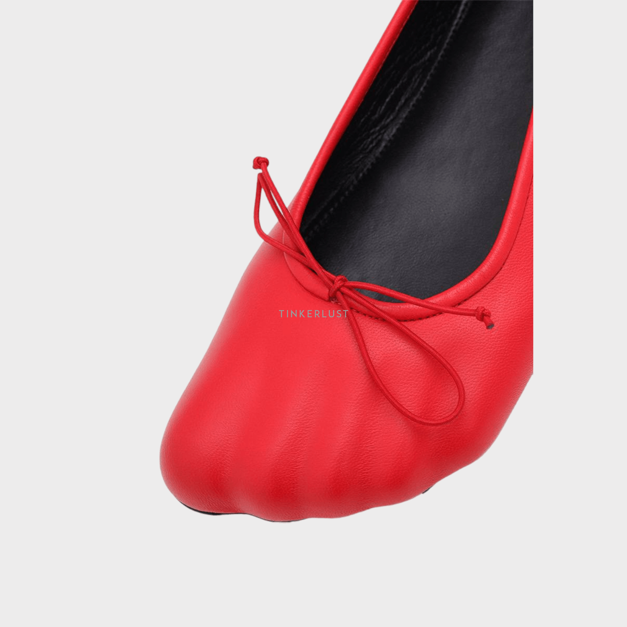 Balenciaga Women Anatomic Flat Ballerina in Tomato Red Shiny Soft Sheepskin	