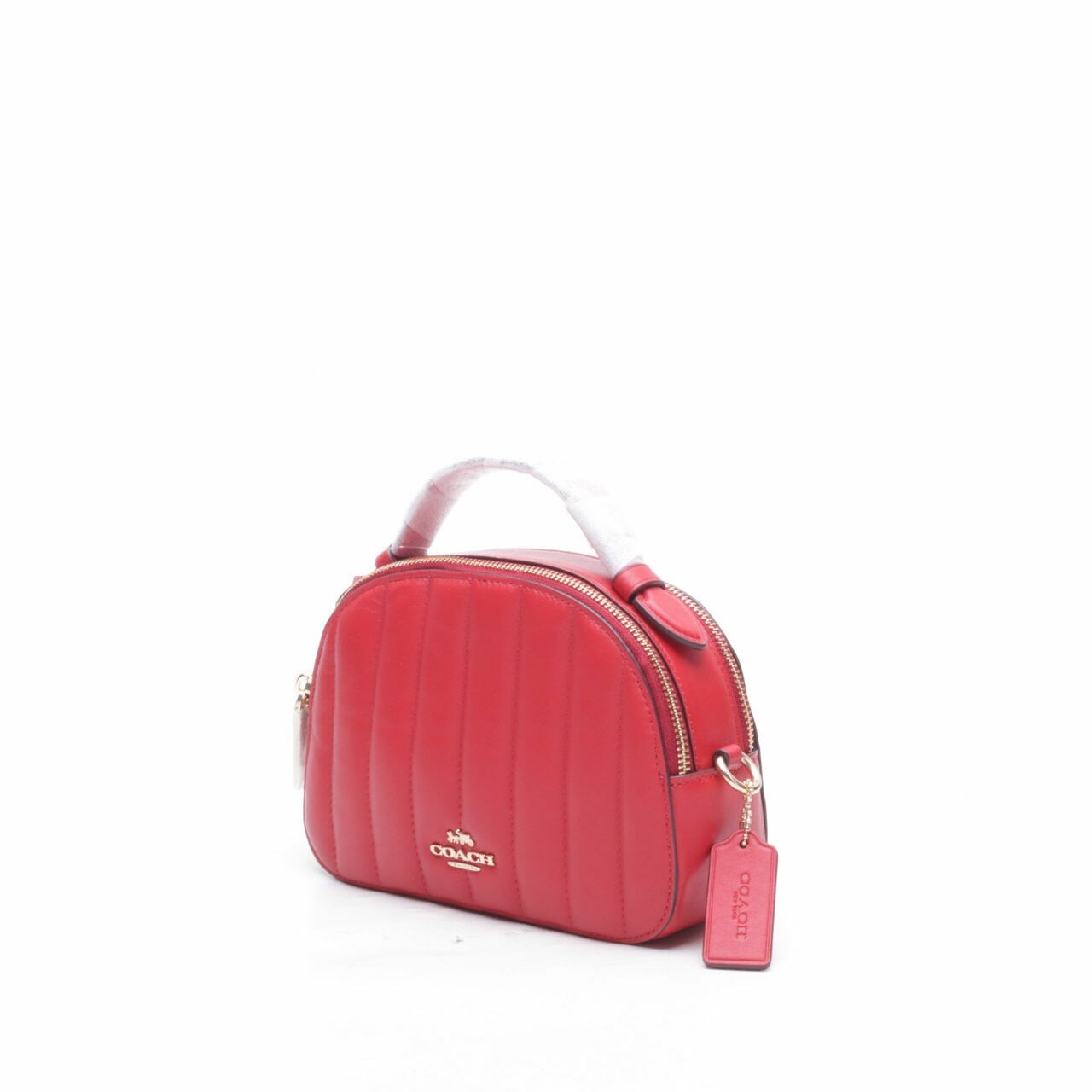 Coach Serena Linear Quilting Electric Red Satchel Bag