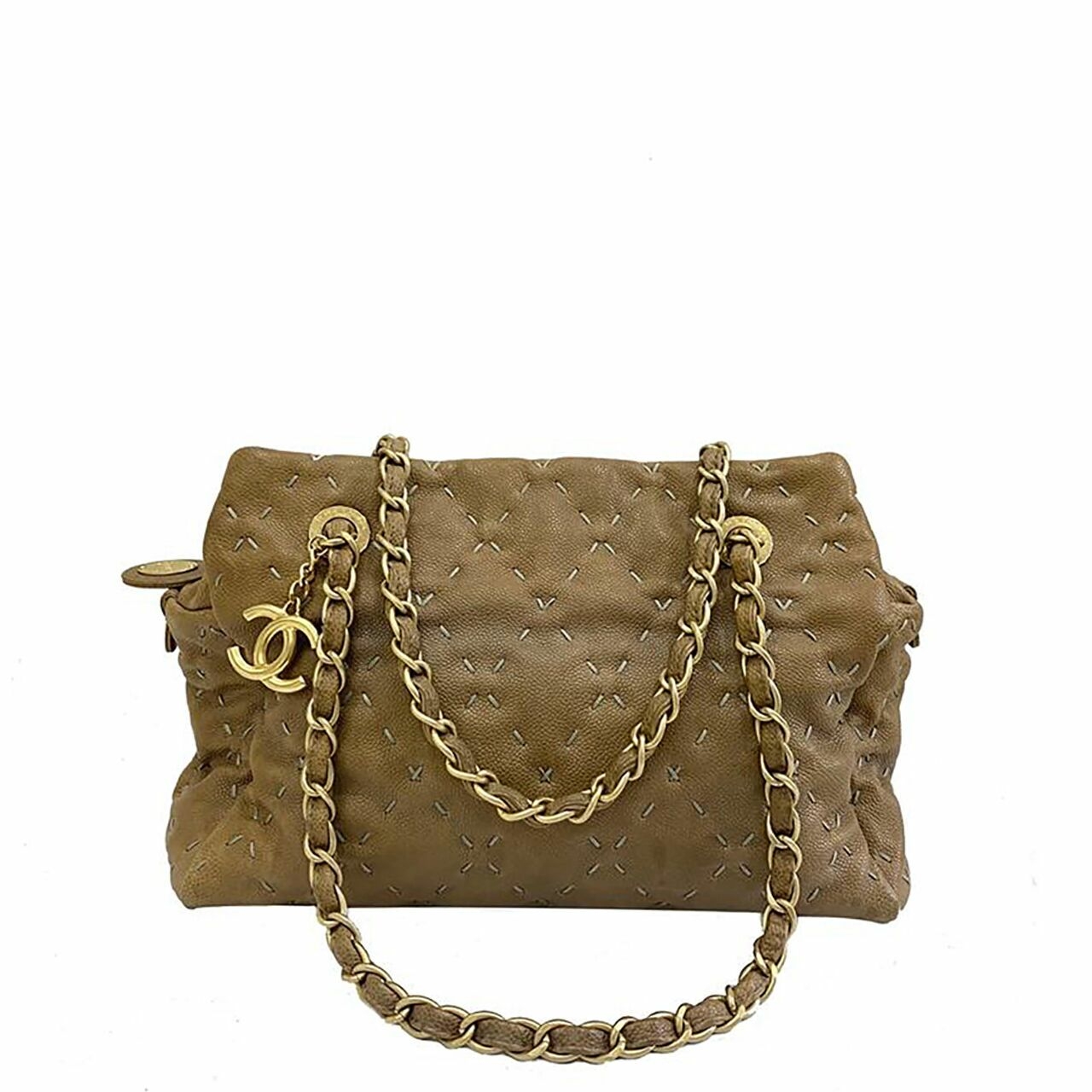 Chanel Brown Caviar Wild Stitch Shoulder Bag GHW  #15