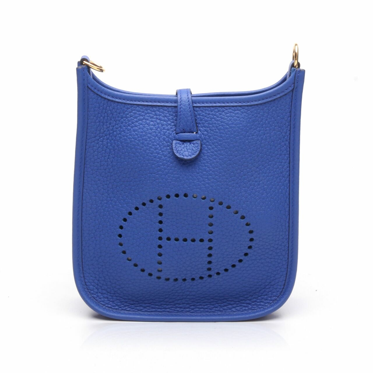 Hermes Evelyn Mini Blue GHW Stamp U Sling Bag