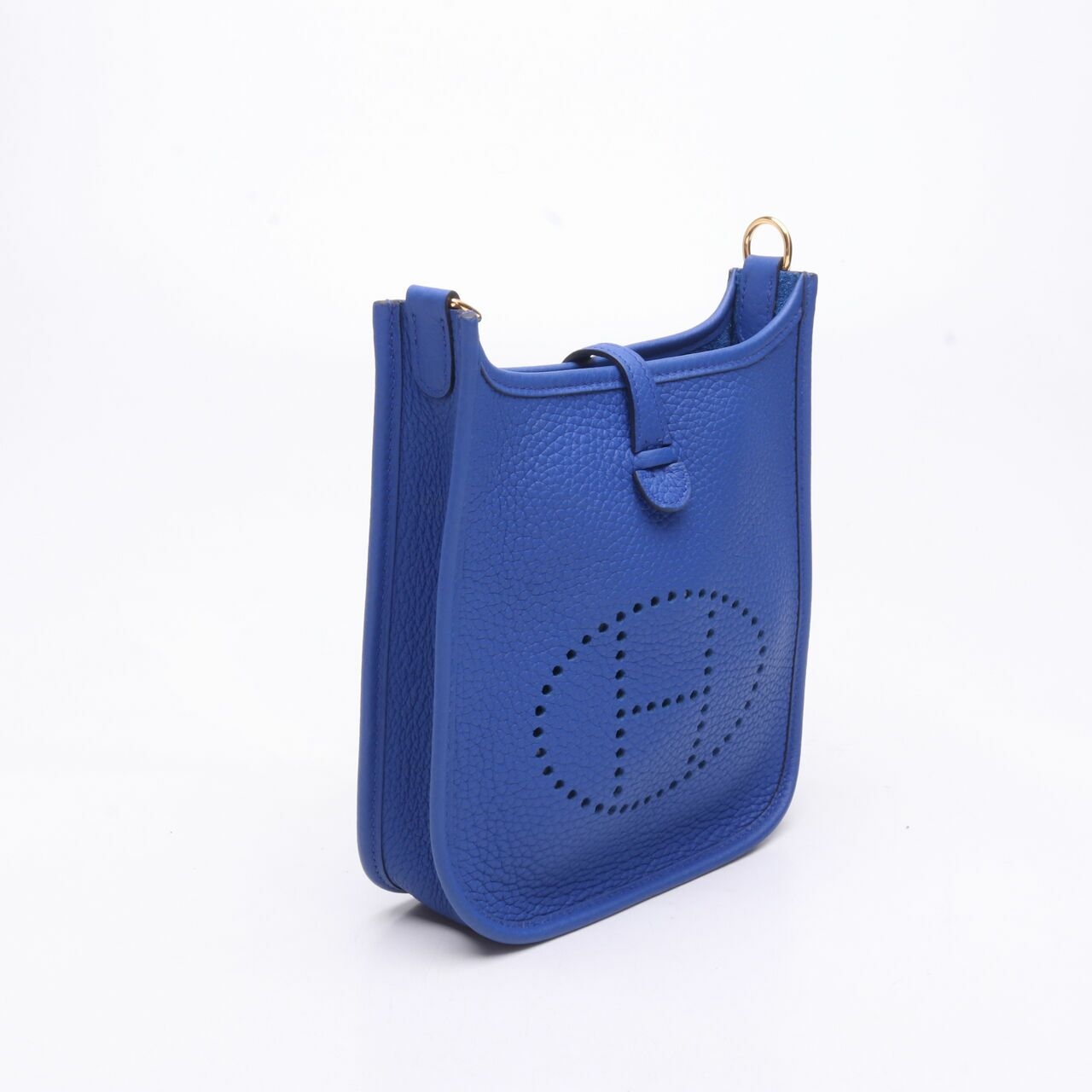 Hermes Evelyn Mini Blue GHW Stamp U Sling Bag