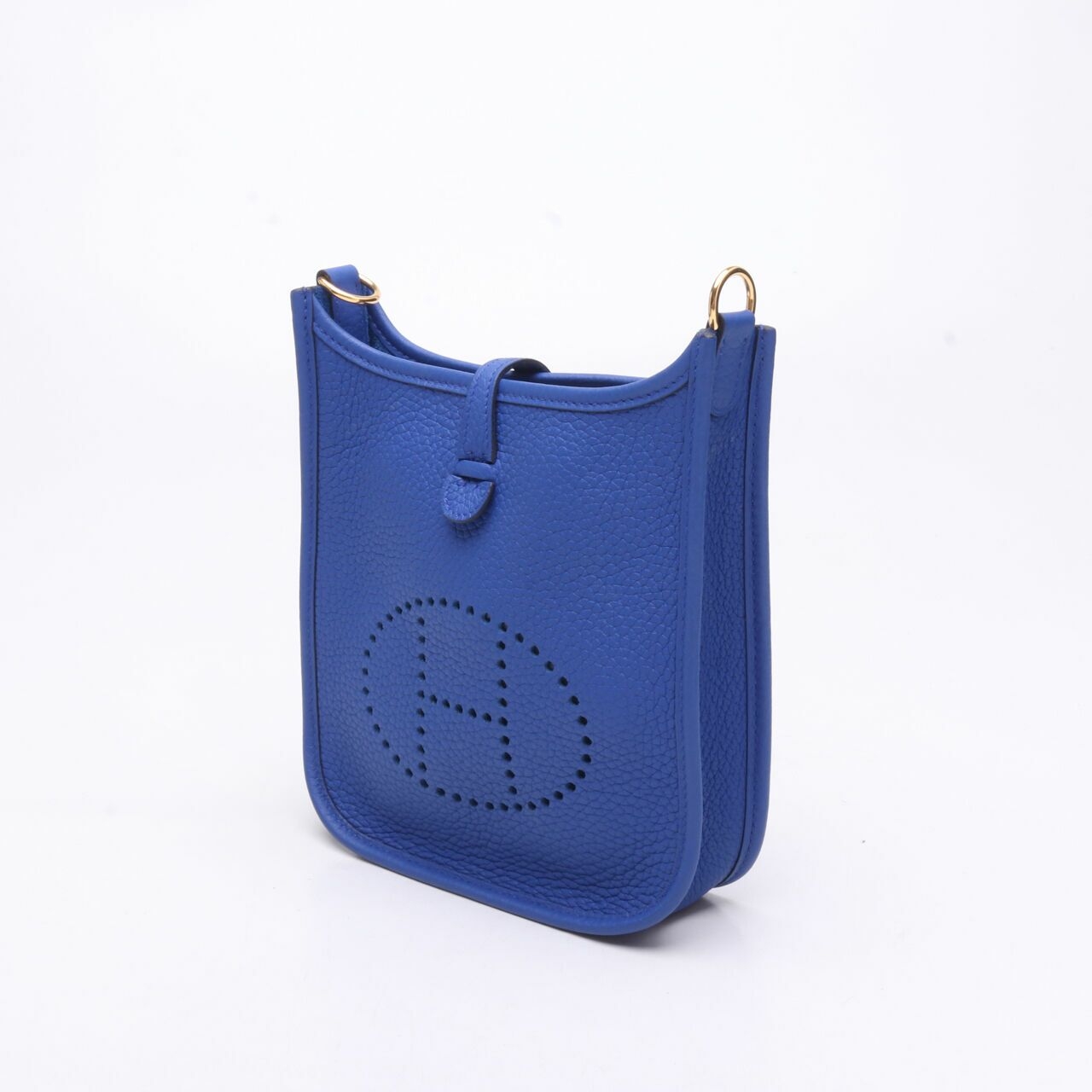 Hermes Evelyn Mini Blue GHW Stamp U Sling Bag