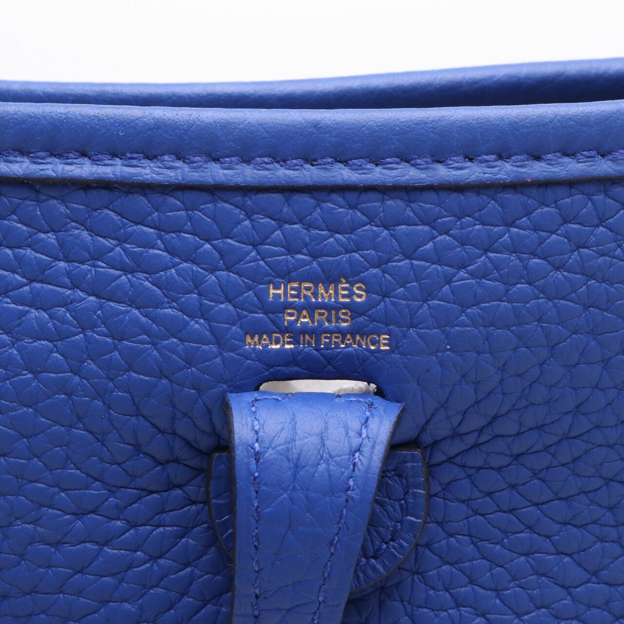 Hermes Evelyn Mini Blue GHW Stamp U Sling Bag