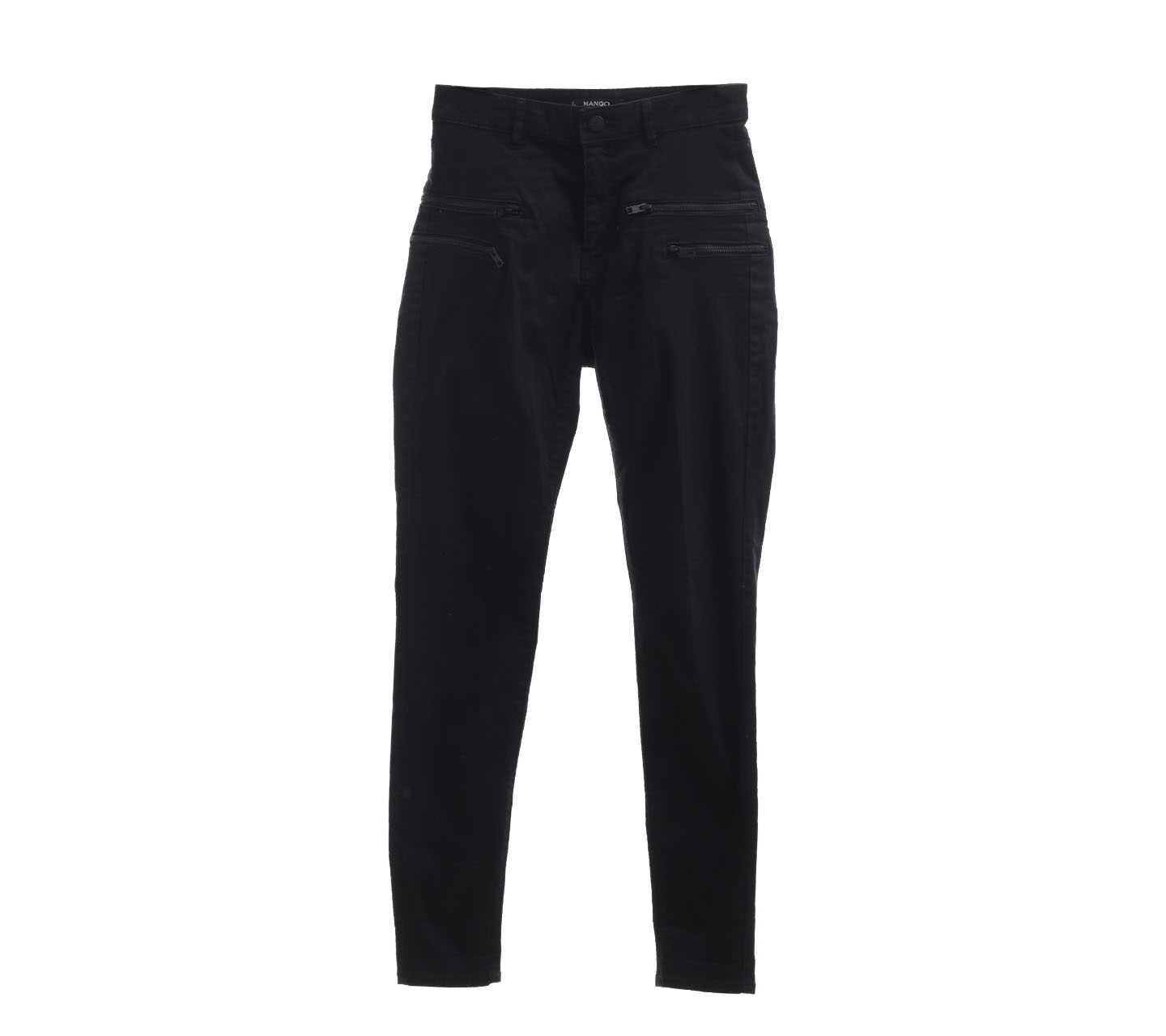 Mango Black Zipper Long Pants