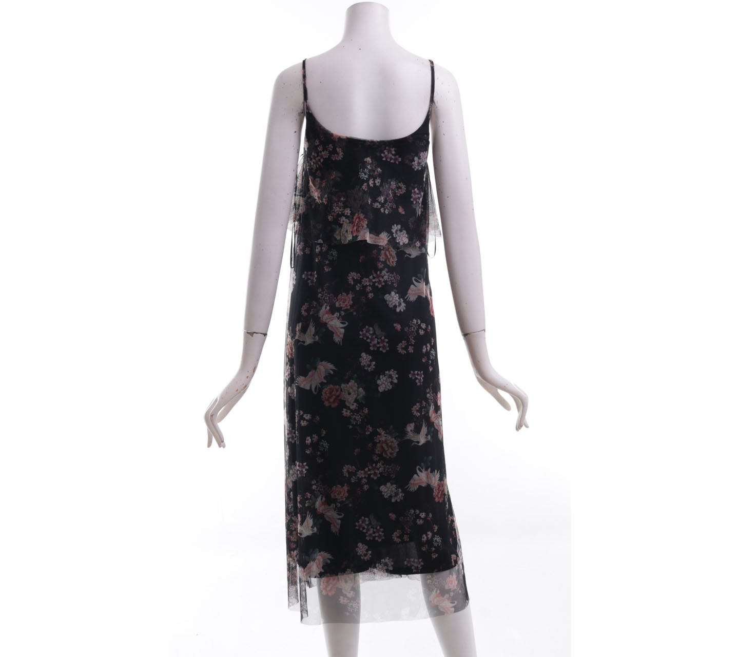 Pull&Bear Black Floral Midi Dress