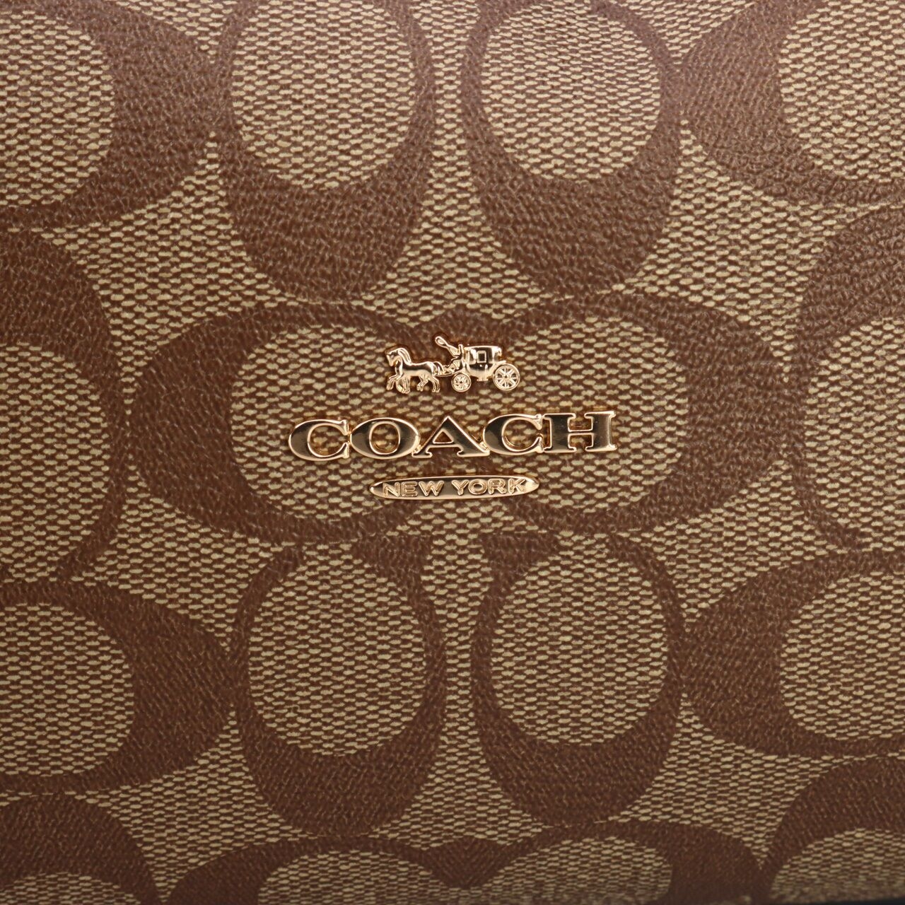 Coach C6831 Kristy Blocked Signature Canvas Khaki Brown Multi Shoulder Bag